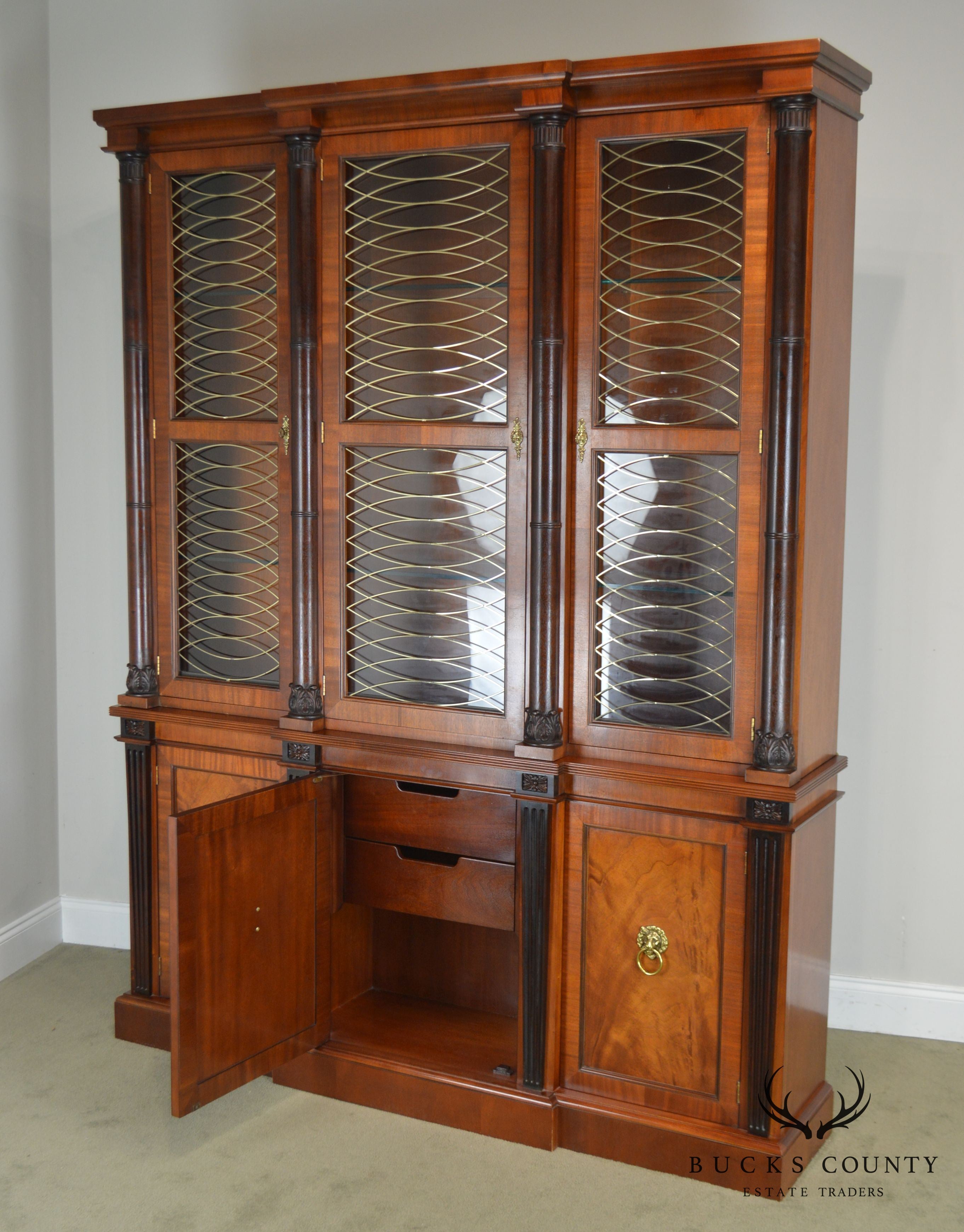 Baker Mahogany Regency Style Breakfront