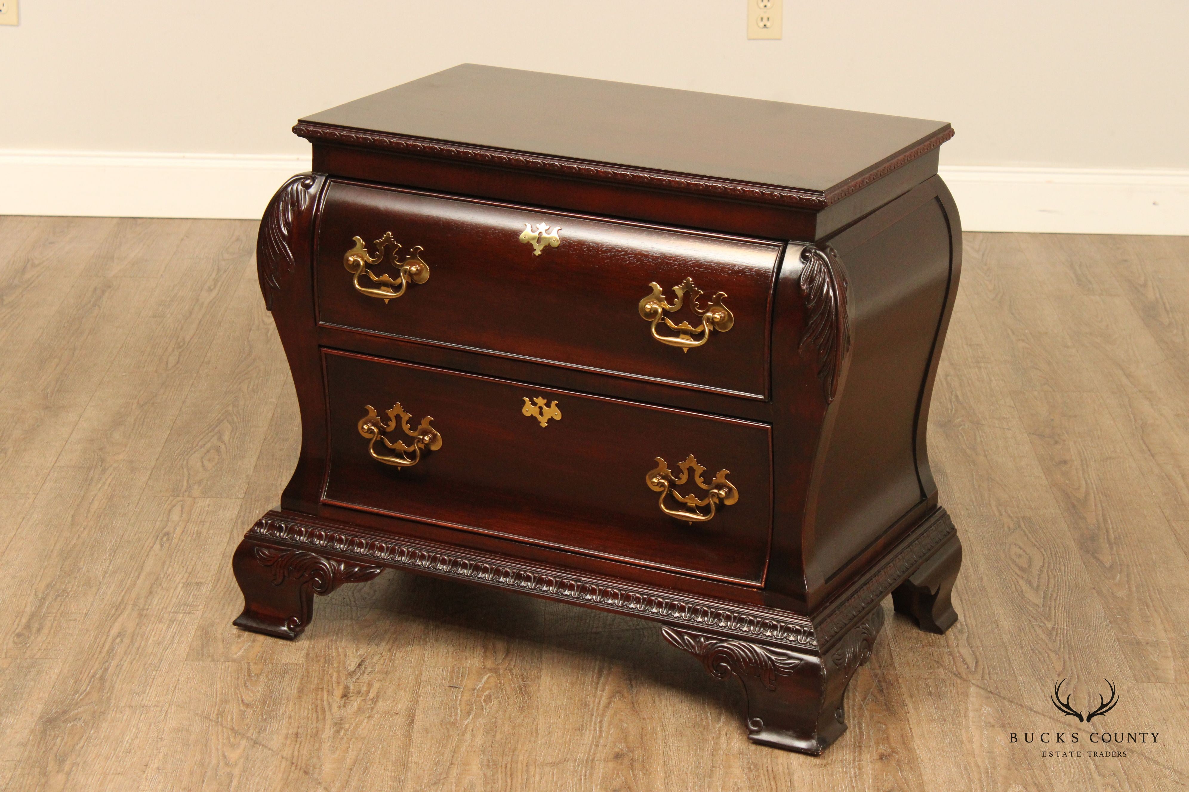 Century Furniture Rococo Style Pair of Mahogany Nightstands