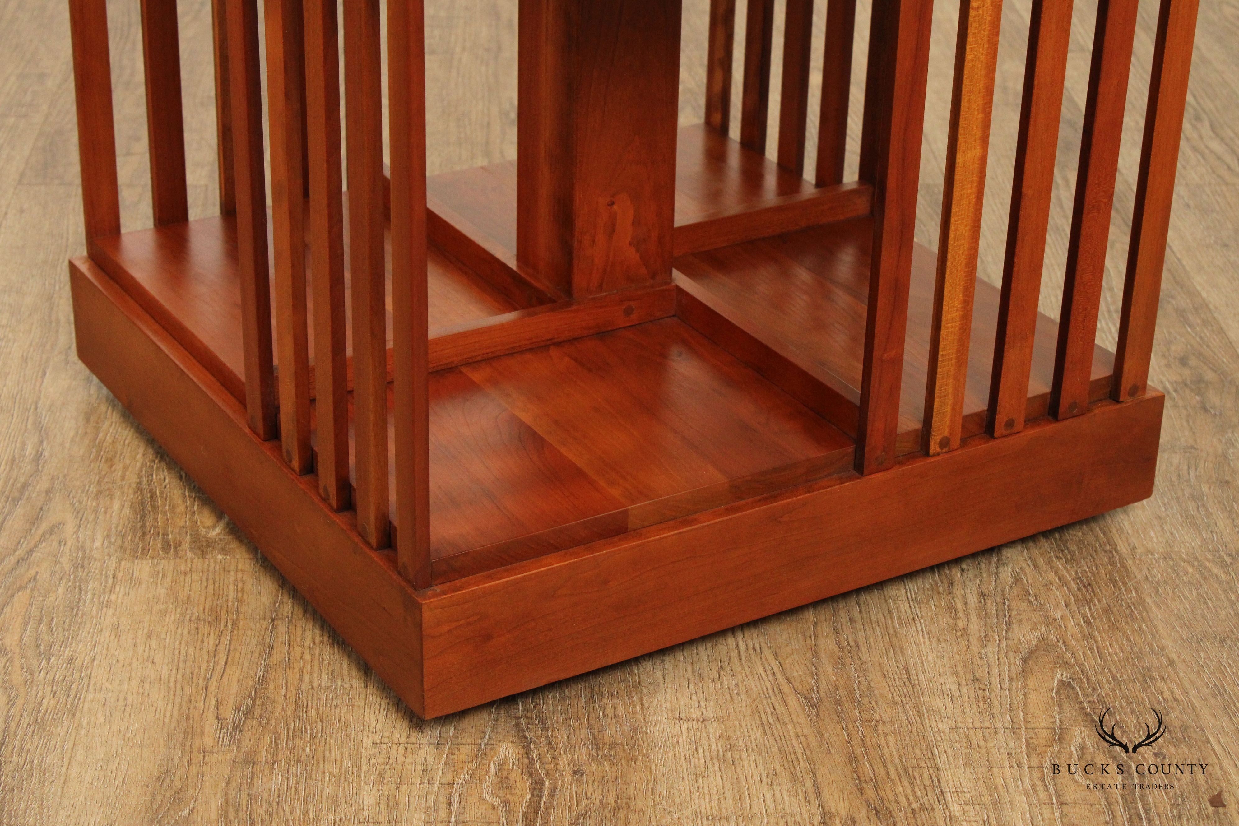 Stickley Mission Collection Cherry Three-Tier Revolving Bookcase