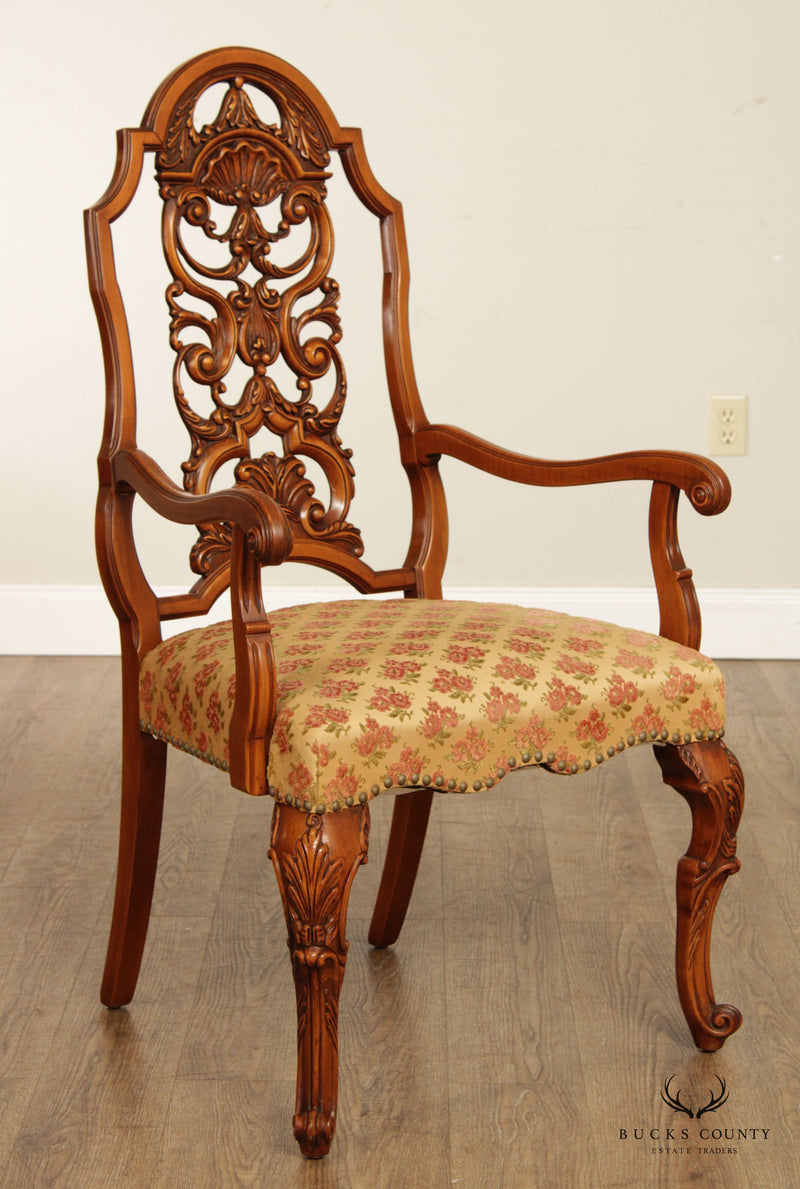 Batesville Georgian Rococo Style Carved Set Six Dining Chairs