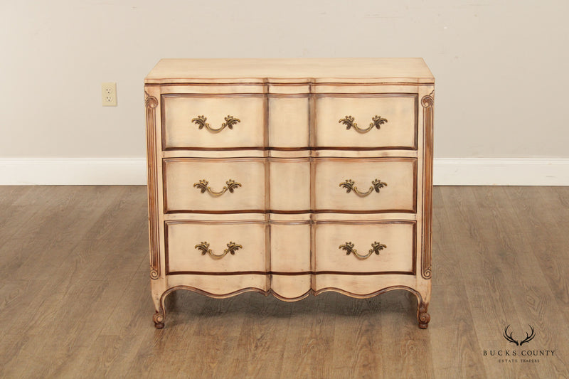 French Provincial Style Vintage Pair Painted Chest of Drawers