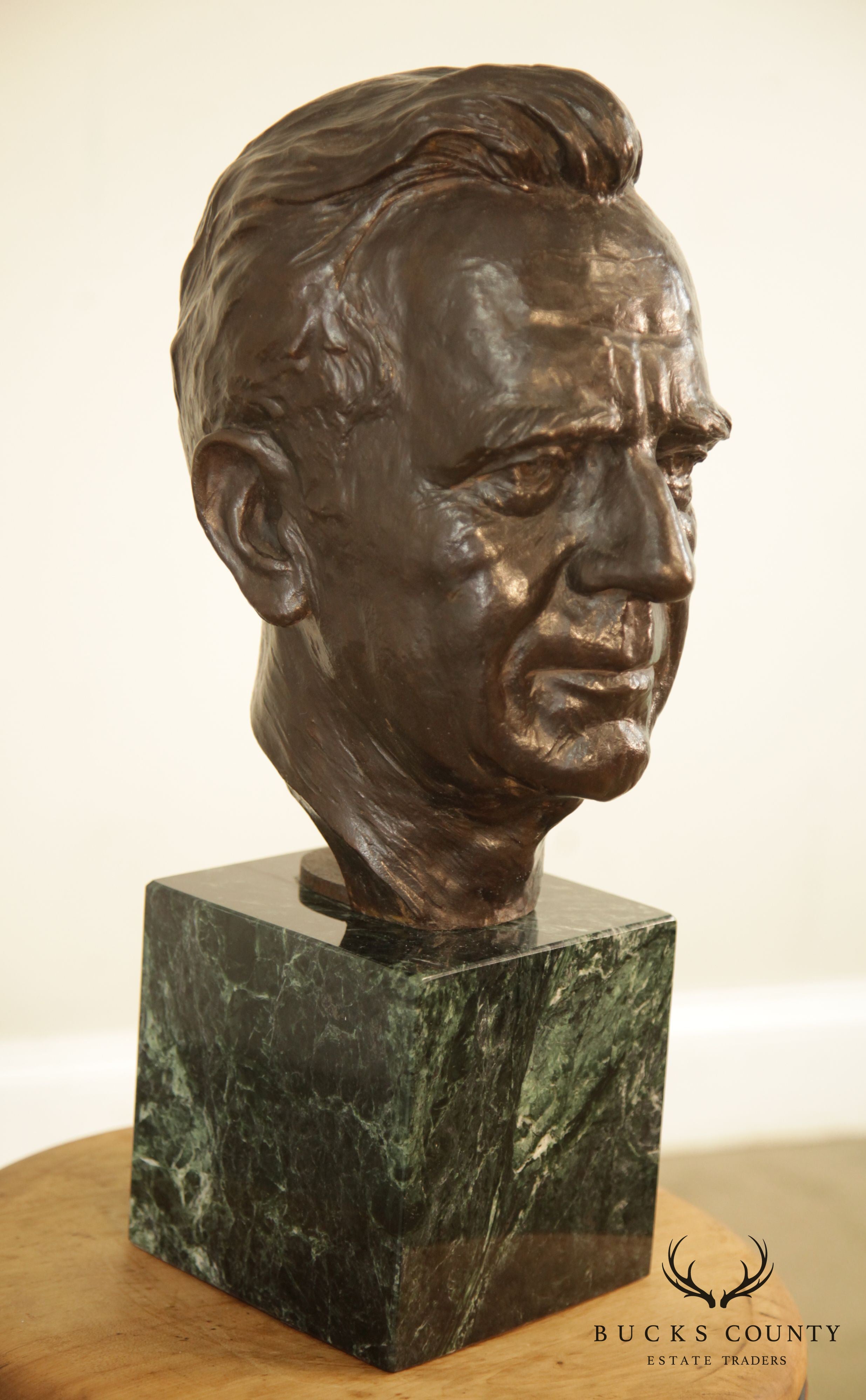 Lawrence Ludtke 1990s Bronze Male Bust