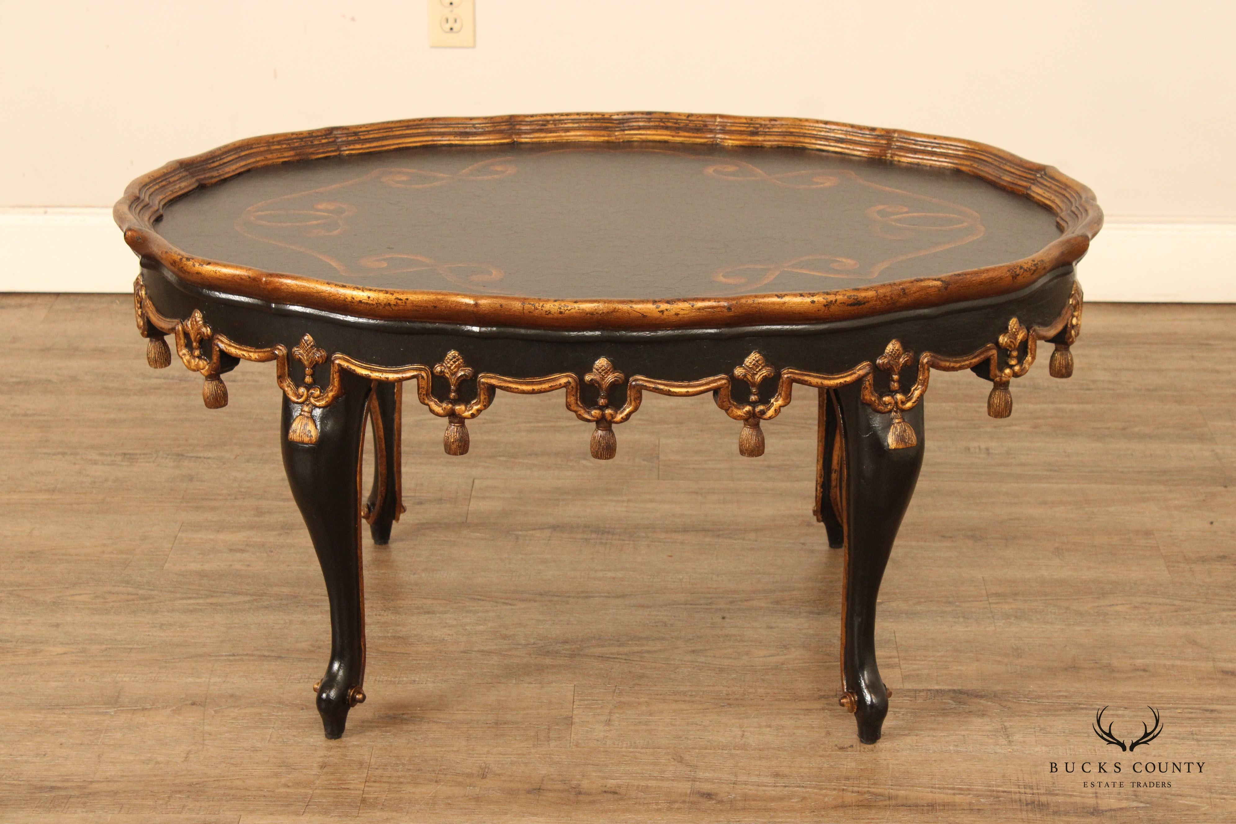 John-Richard French Louis XV Style Partial Gilt Coffee Table