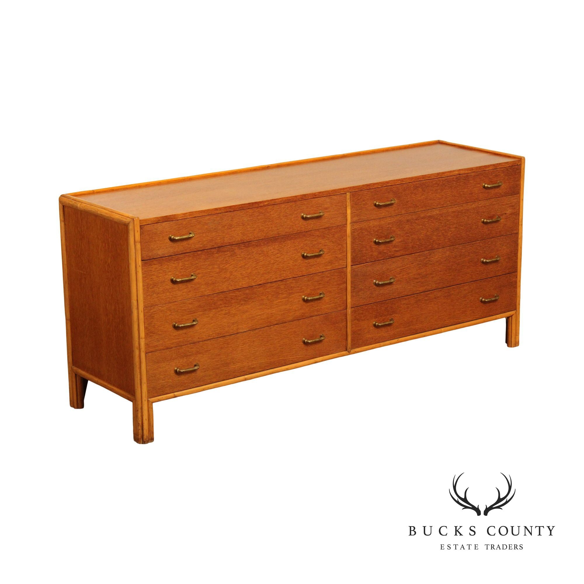 McGuire Mid Century Modern Oak Six-Drawer Dresser