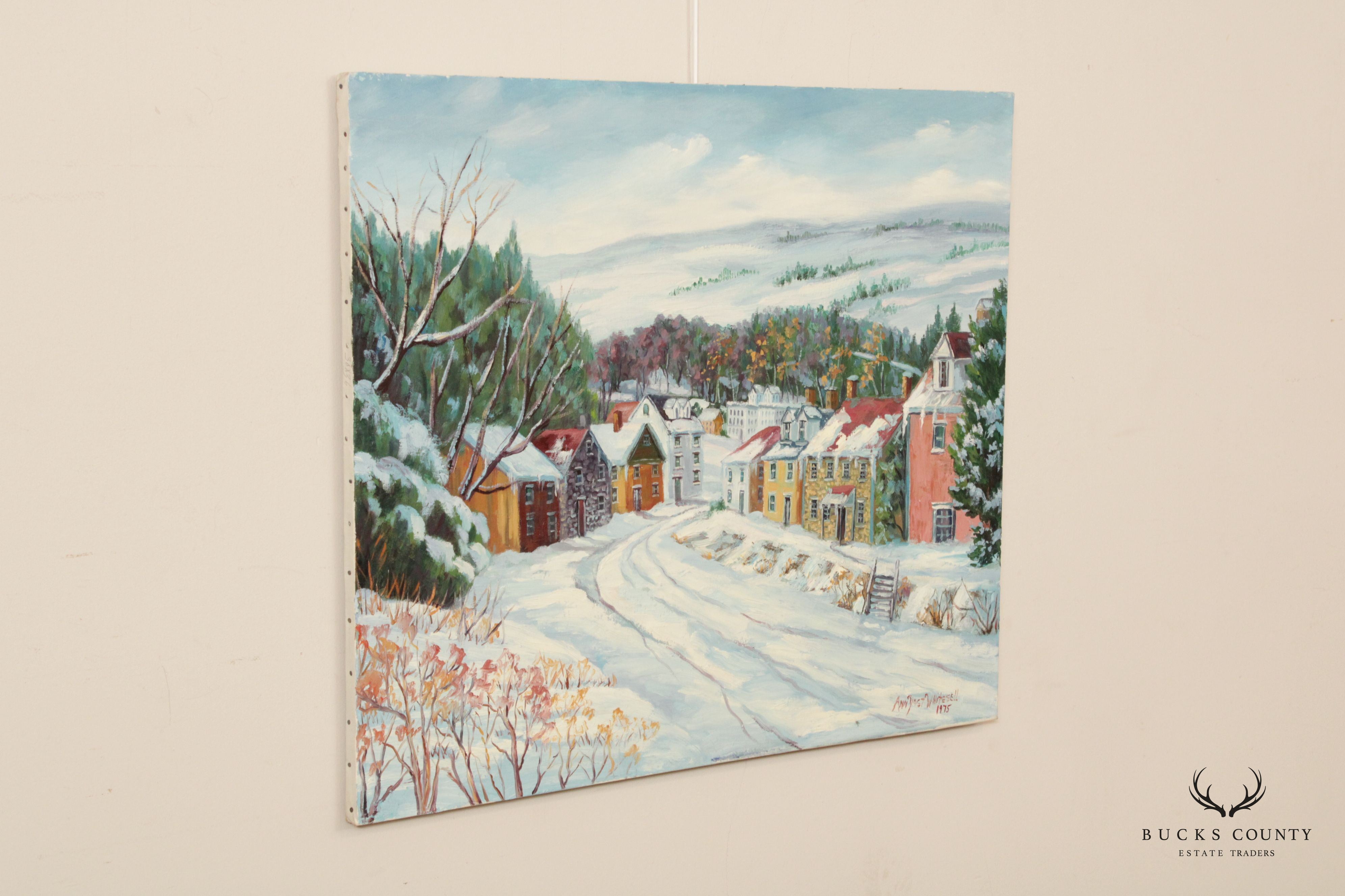 Ann Yost Whitesell 'Side Street in Bethlehem' Original Oil Painting