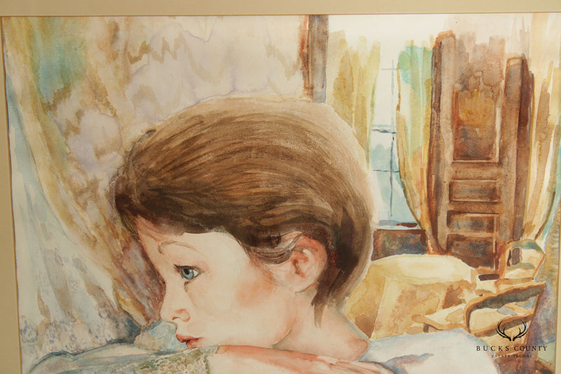 Joyce Nuttall 'Day Dreamer' Watercolor Painting