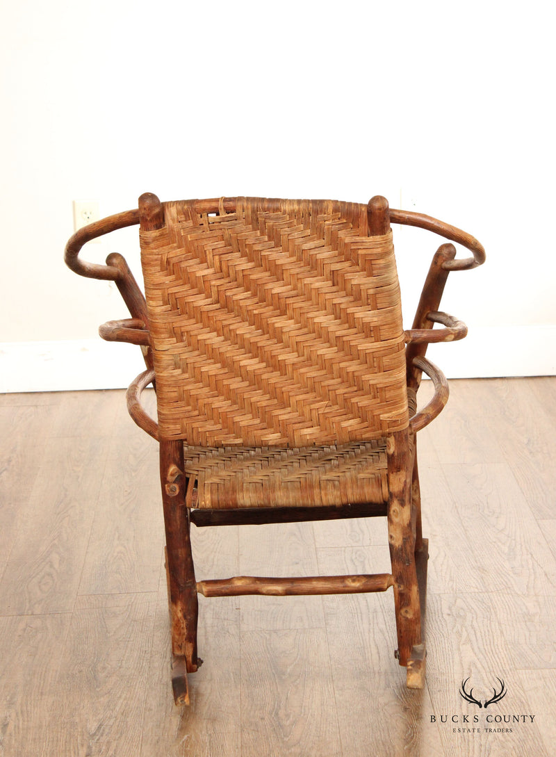 Old Hickory Wood and Wicker Adirondack Rocking Chair