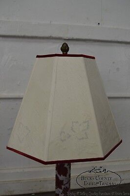 Vintage Frosted Glass Brass Base French Column Lamp