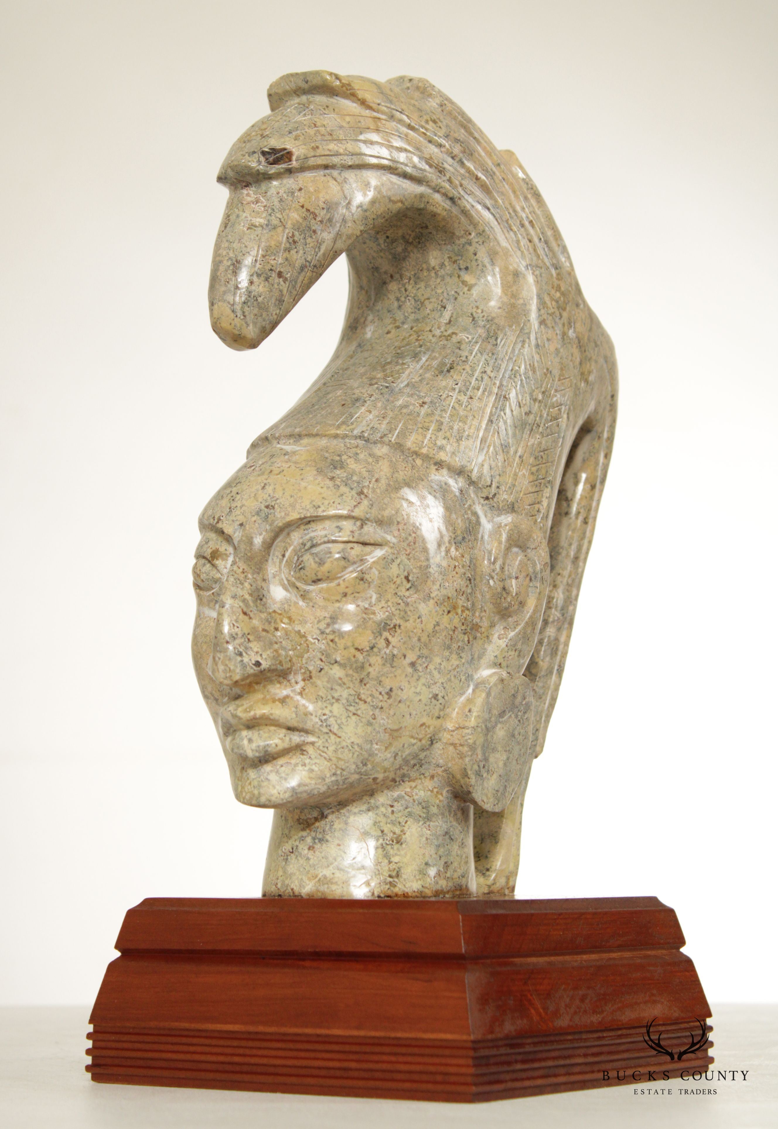 Central American Stone Carved Bust Sculpture