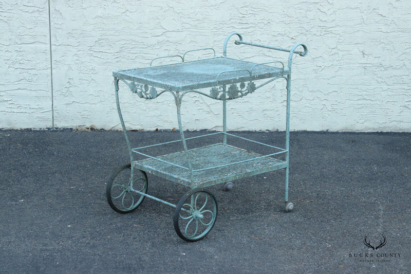 Woodard Briarwood Vintage Wrought Iron Patio Bar or Serving Cart