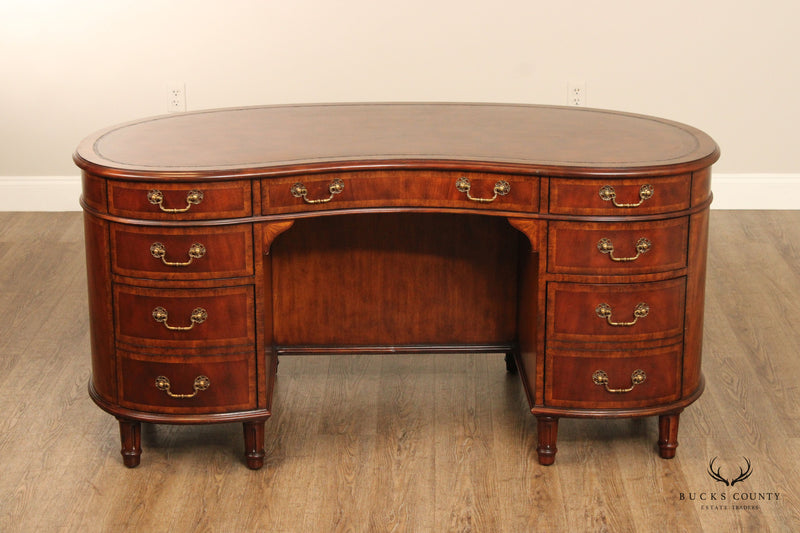 Sligh Ellis Line Mahogany Kidney Shape Executive Desk Bucks County