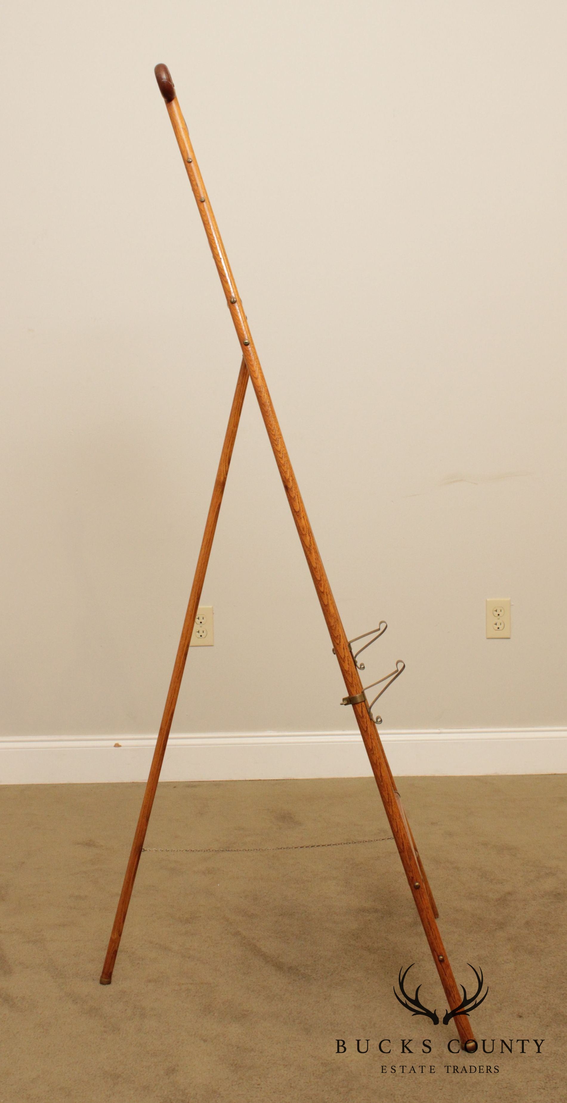 Antique Victorian Oak Stick & Ball Easel