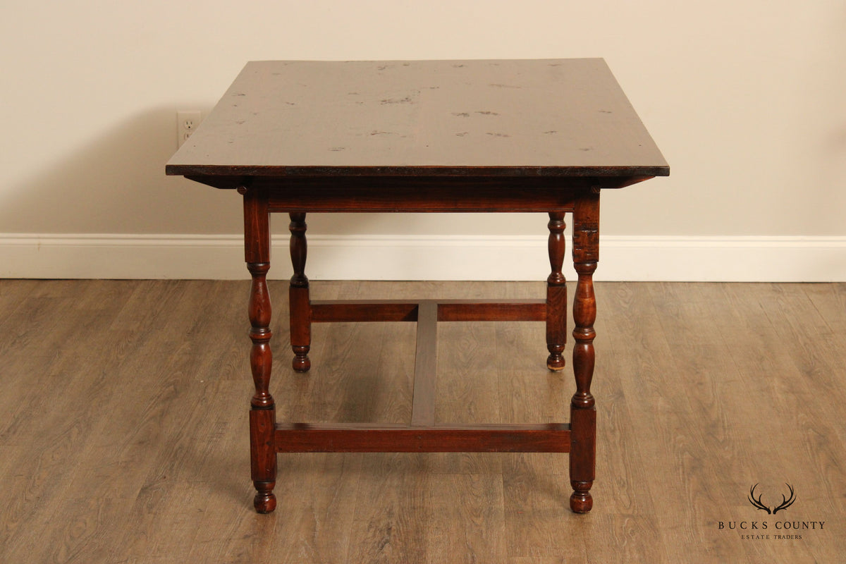 Stephen Von Hohen Farmhouse Style Pine Trestle Dining Table