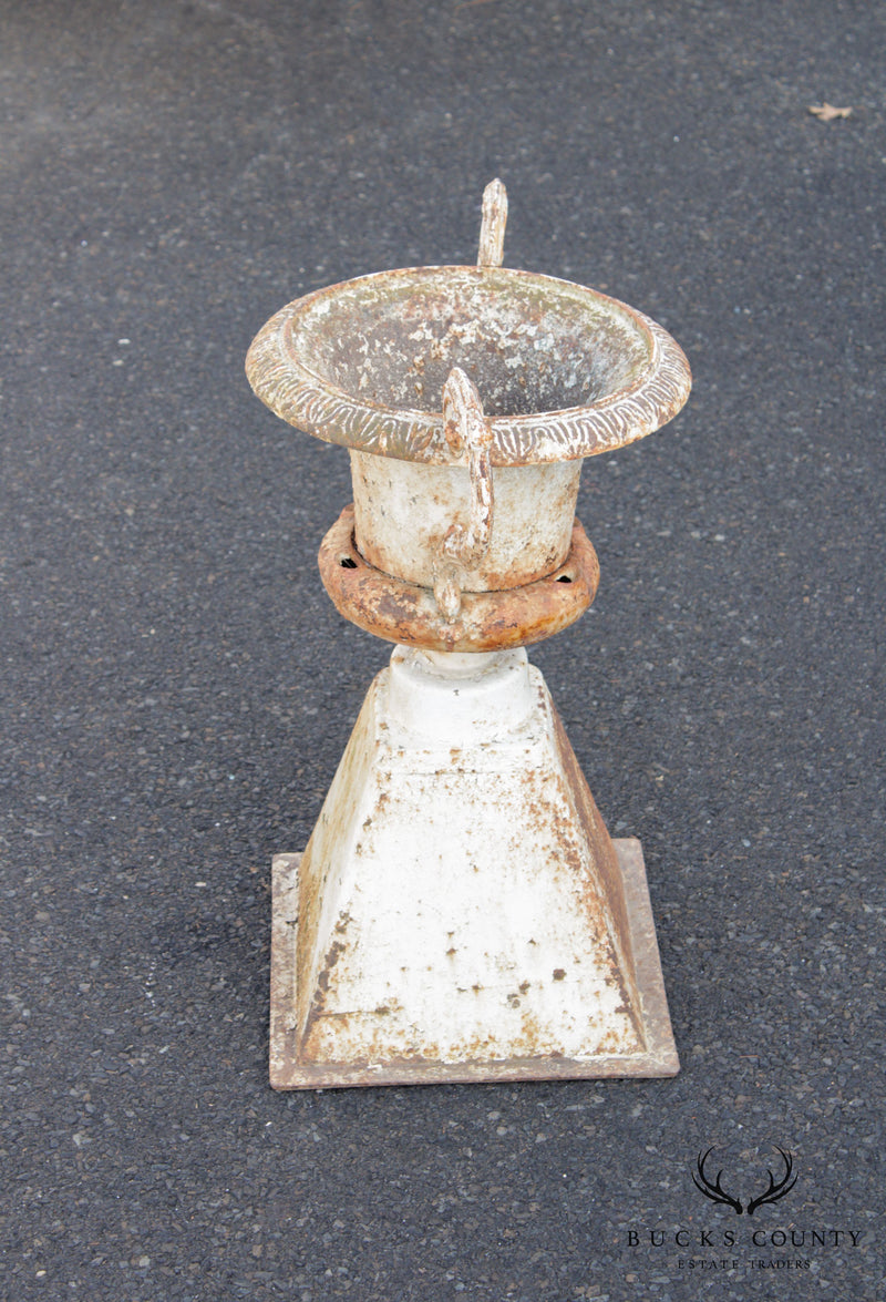 Antique Cast Iron Garden Urn Planter