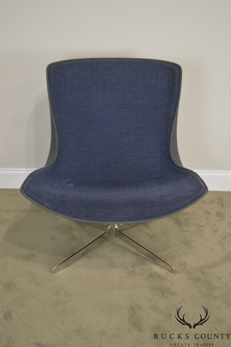 Monica Forster for Bernhardt Chrome Base Swivel Vika Lounge Chair