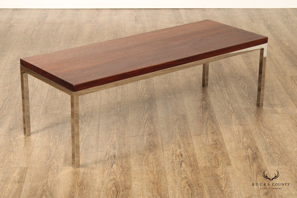 Knoll Mid Century Modern Walnut Top Coffee Table