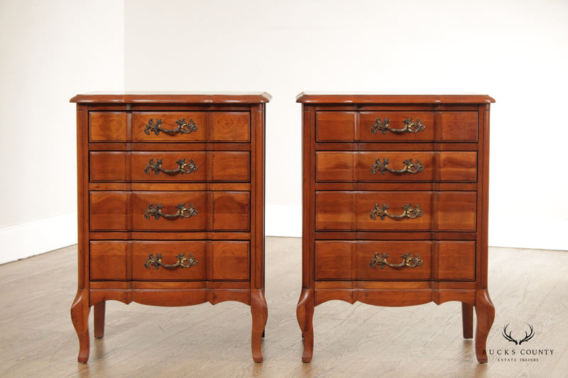 Permacraft French Provincial Style Pair Cherry Nightstands