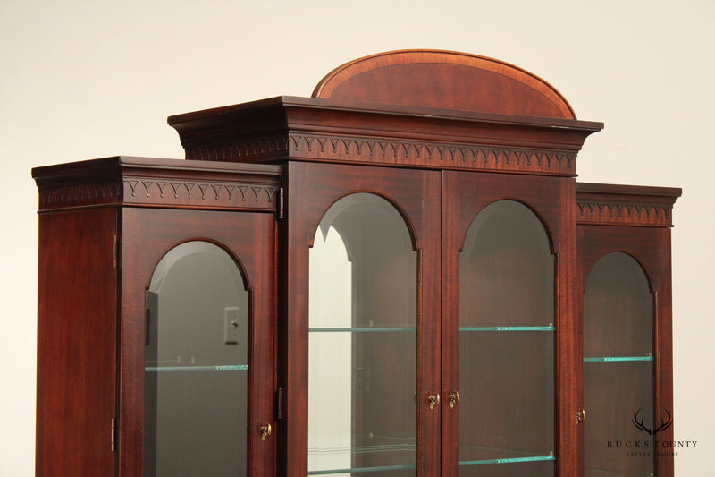Hickory White Federal Style Inlaid Mahogany Display Cabinet