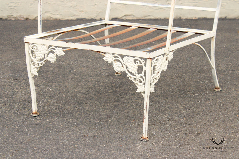 Vintage Wrought Iron Outdoor Patio Lounge Armchair