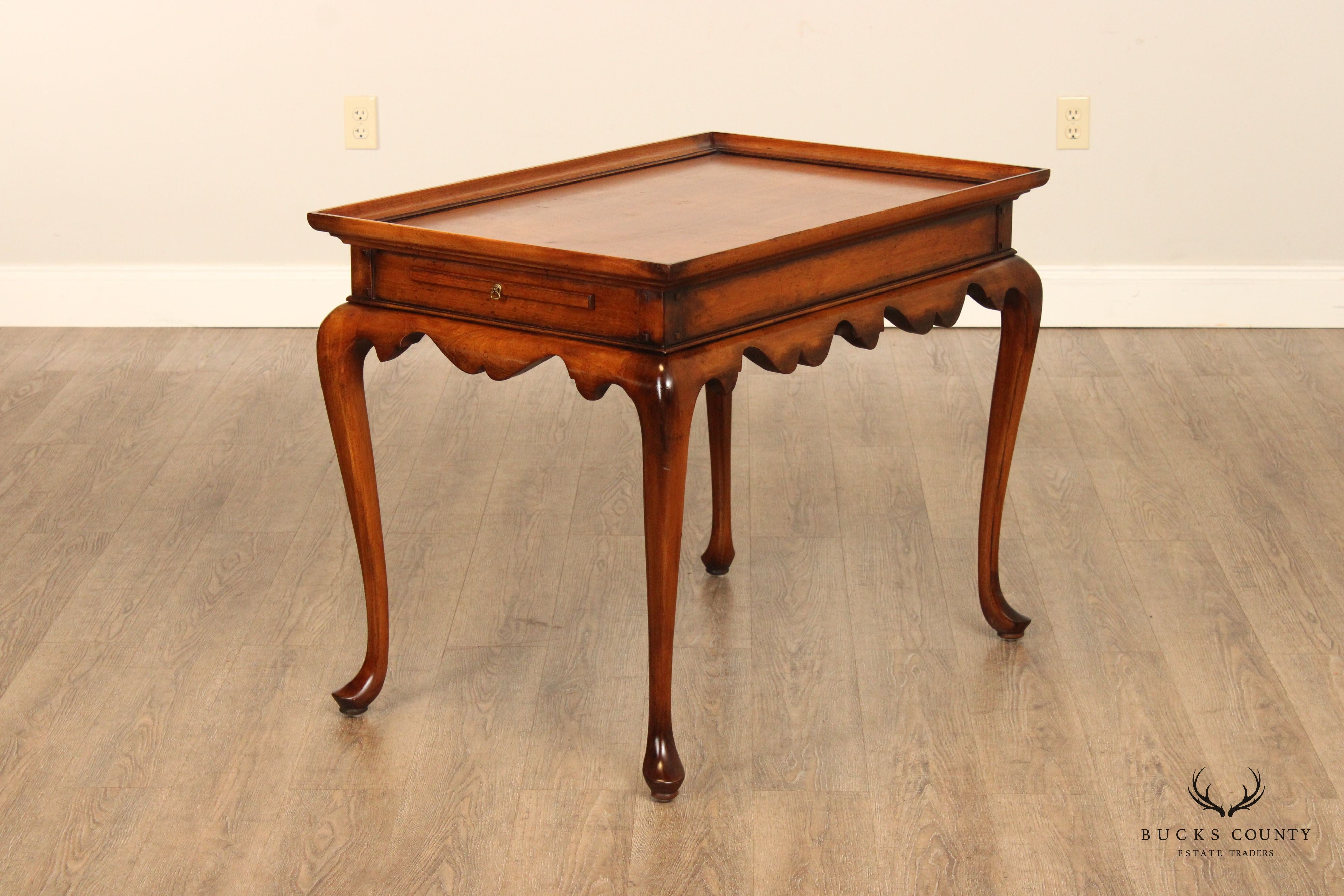 Ralph Lauren Queen Anne Style Walnut Tea Table