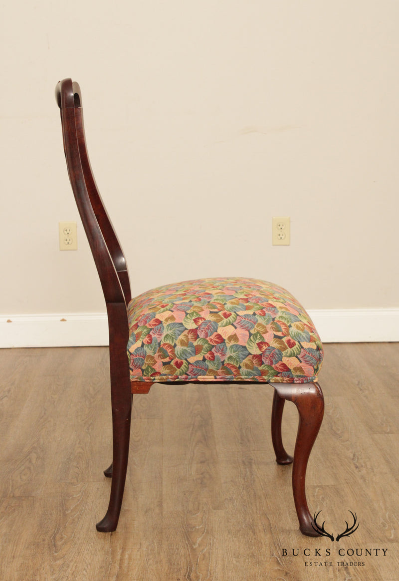 Queen Anne Style Custom Quality Antique Mahogany Side Chair