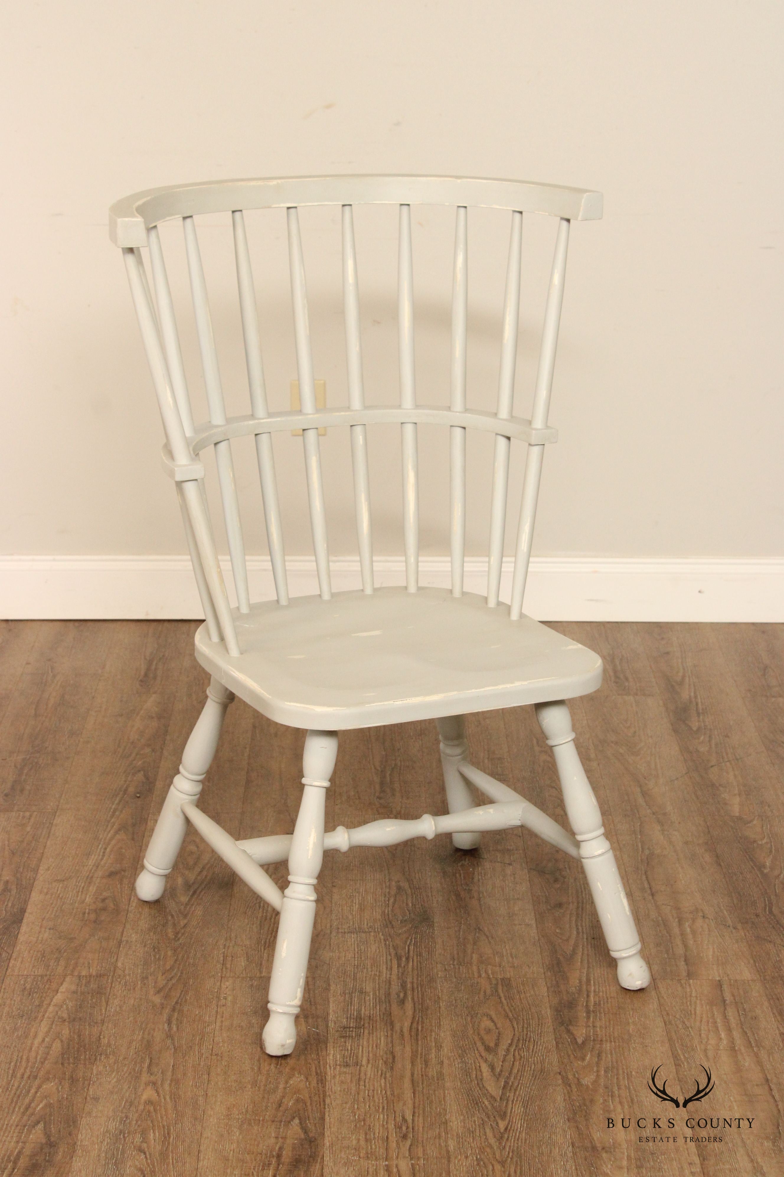 Distress Painted Set Of Four Windsor Dining Chairs