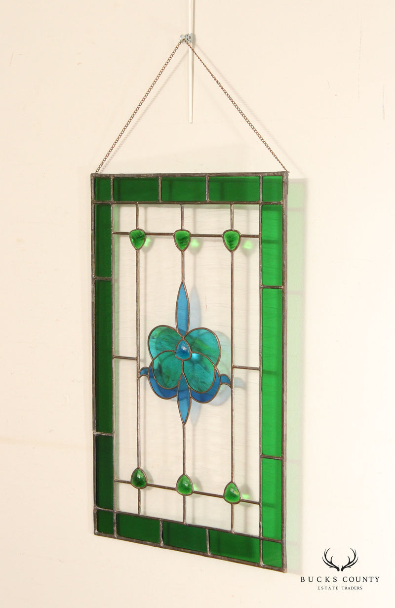Arts and Crafts Style Jeweled Stained Glass