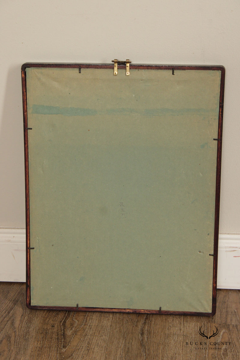 Antique Chinese Birds Scroll Painting, Custom Framed