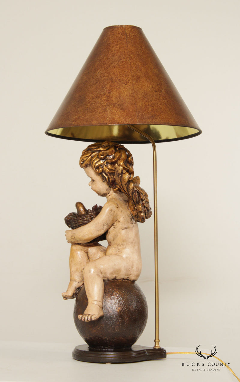 Italian Renaissance Style Cherub Table Lamp