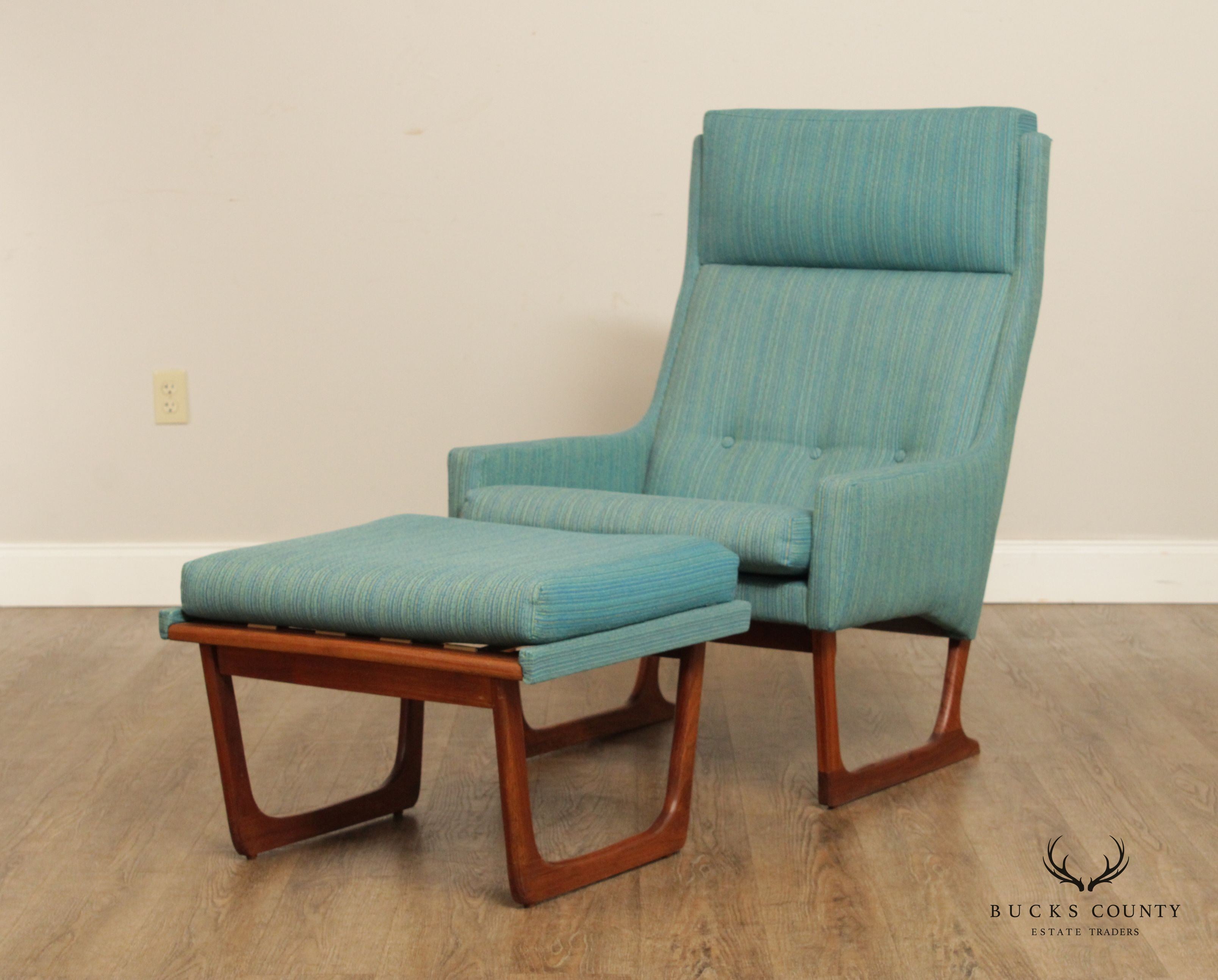 Hans Juergens Danish Modern Lounge Chair & Ottoman