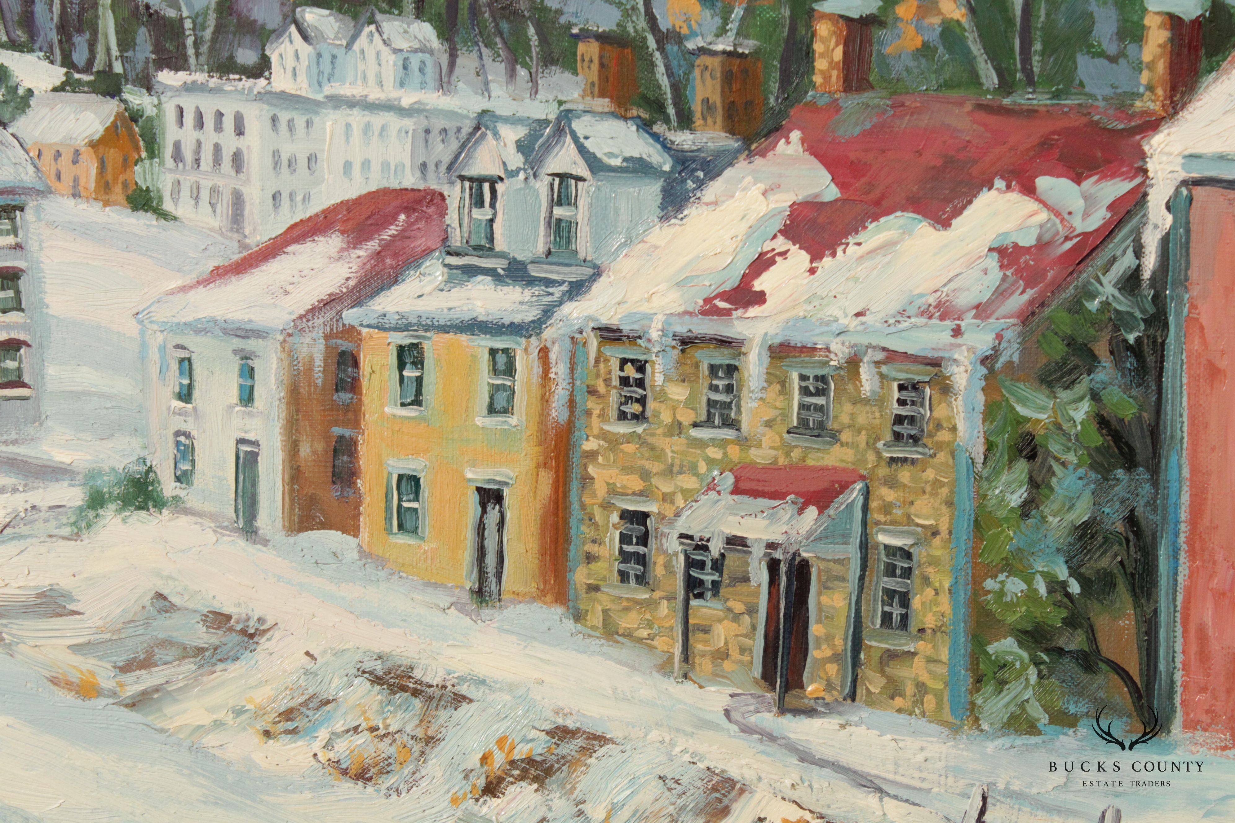 Ann Yost Whitesell 'Side Street in Bethlehem' Original Oil Painting