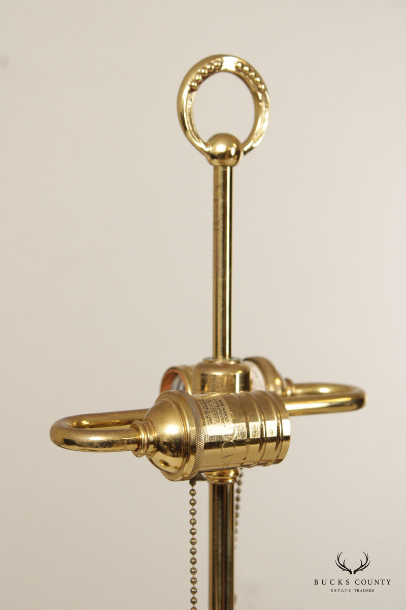 Wildwood Lampholder Vintage French Horn Brass Bouillotte Lamp