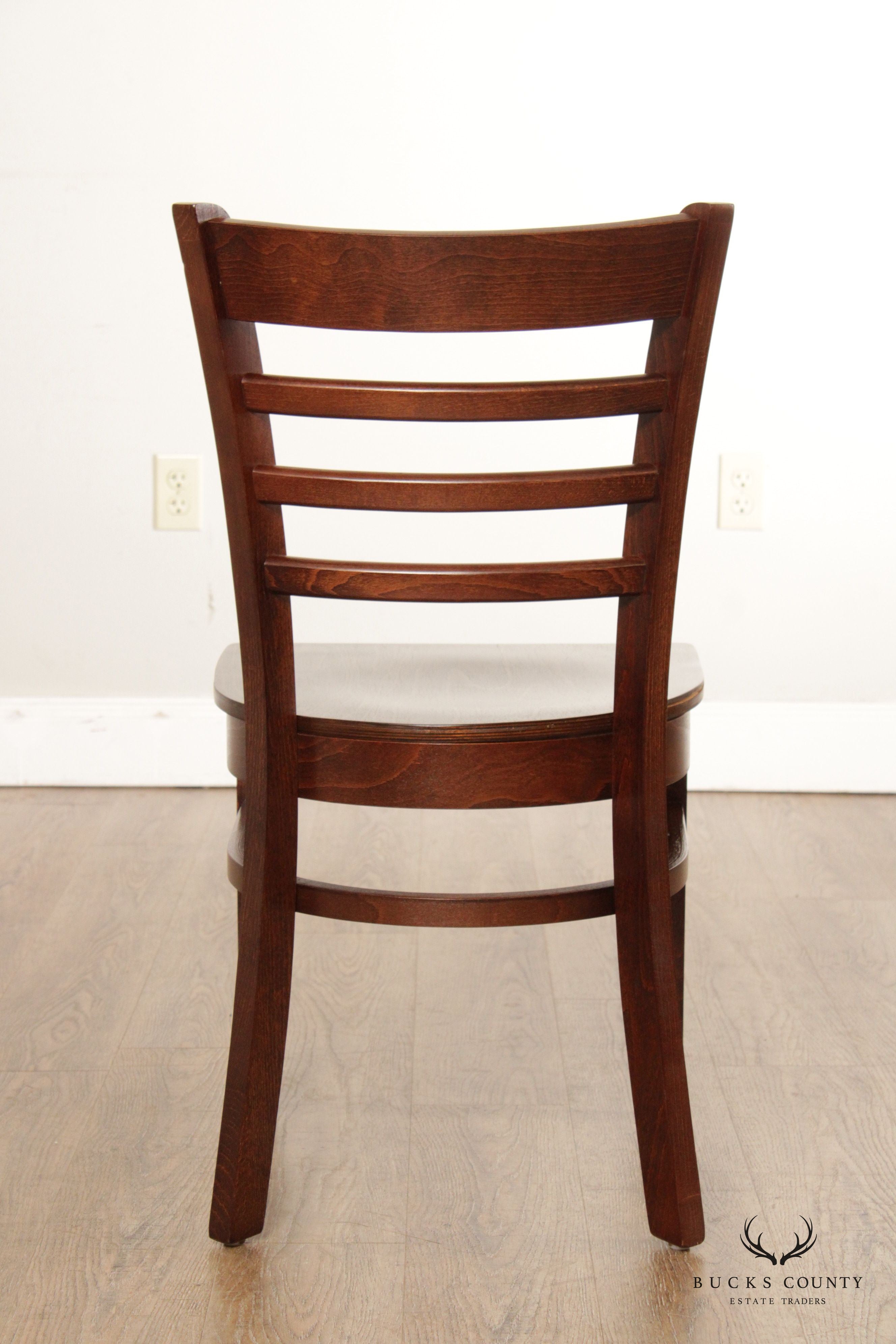 Transitional Style Set of Four Ladderback Dining Side Chairs