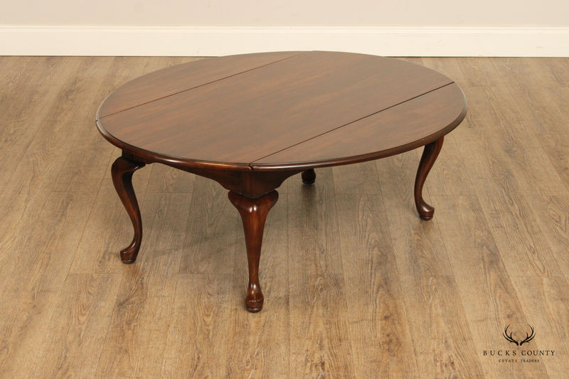 Harden Queen Anne Style Cherry Drop Leaf Oval Coffee Table
