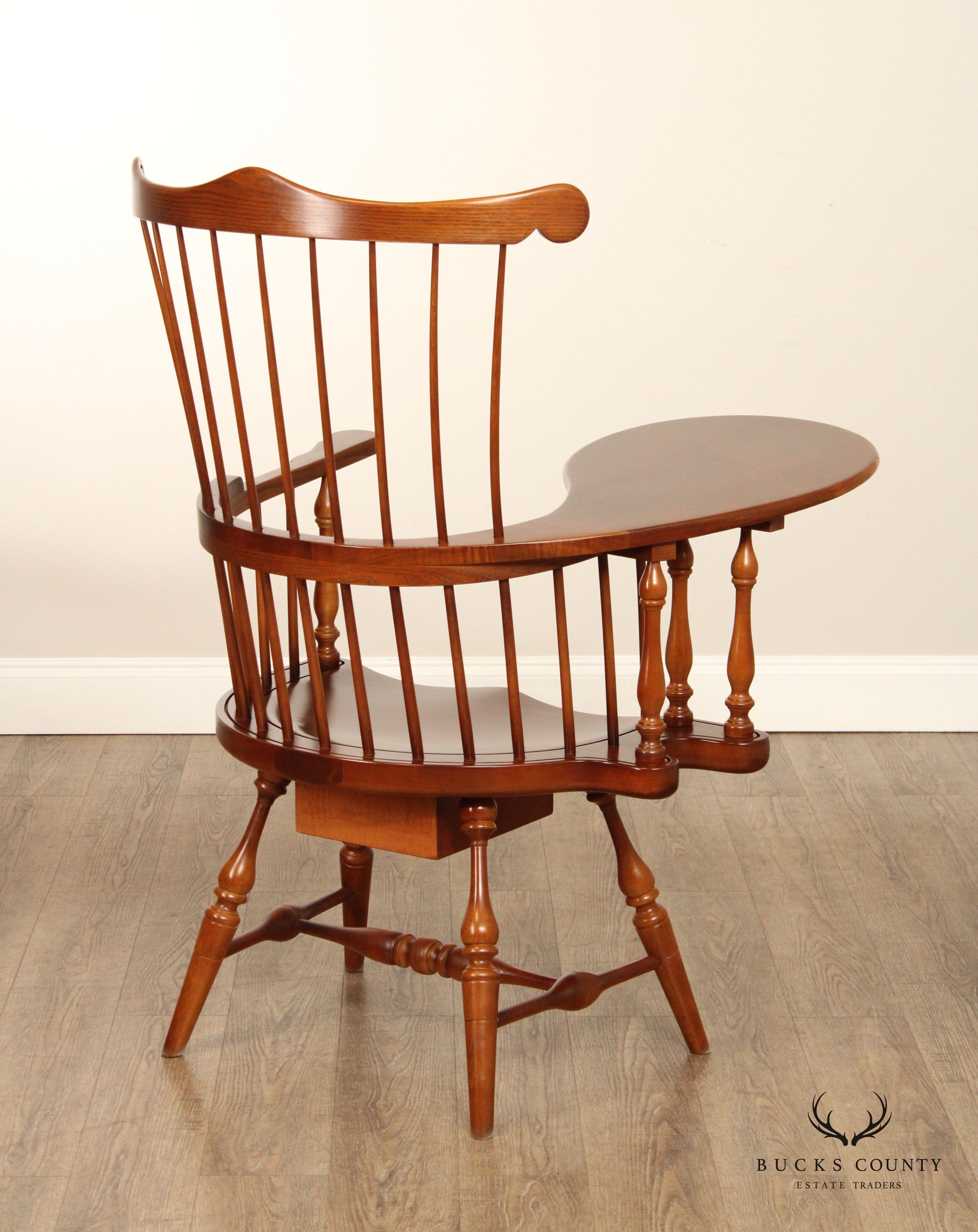 FREDERICK DUCKLOE CHERRY WINDSOR STYLE WRITING ARMCHAIR