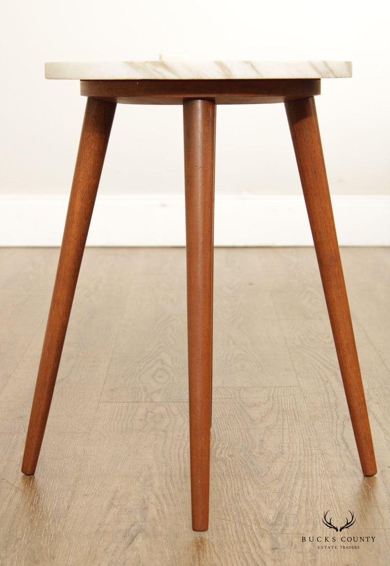 Mid Century Modern Marble Top Walnut Plant Stand or Side Table – Bucks  County Estate Traders