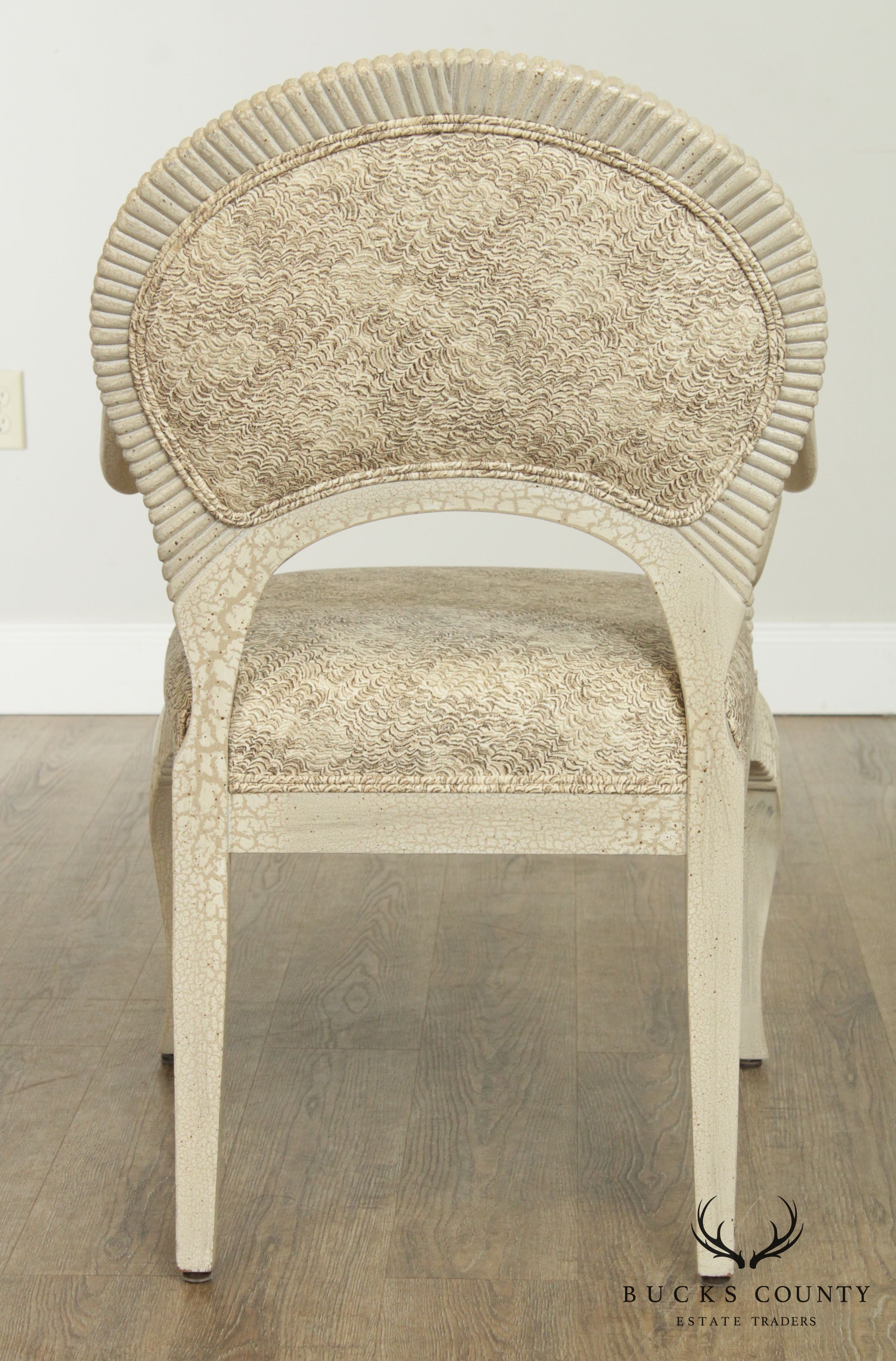 Casa Bique Crackle Painted Set 4 Armchairs