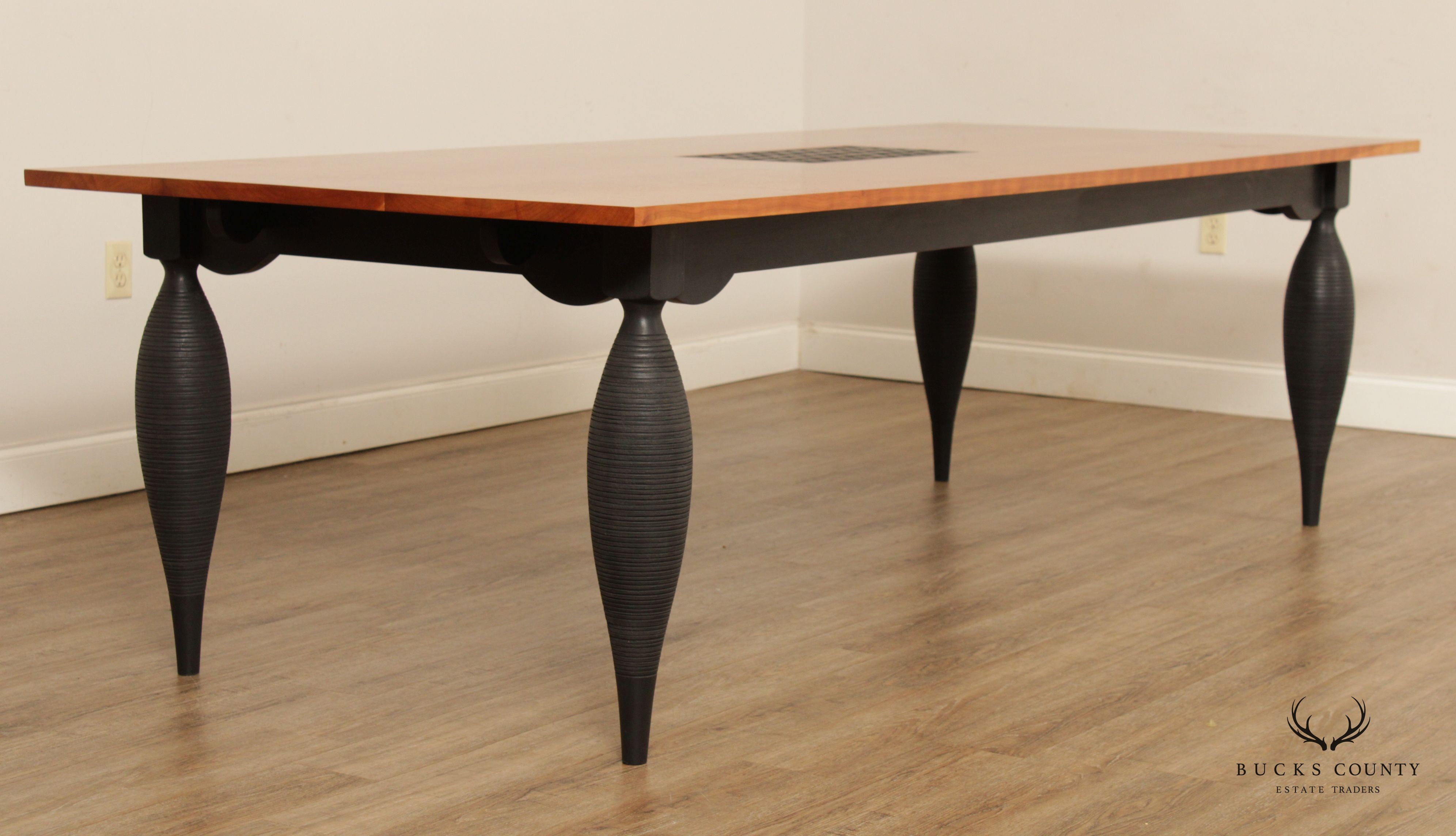 John Eric Byers Post Modern Hand Crafted Cherry Expandable Dining Table