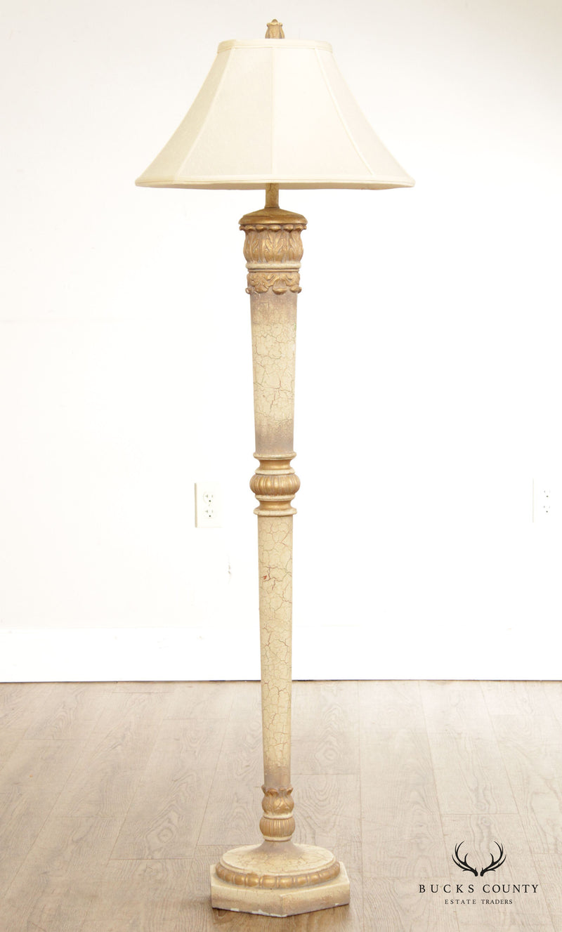 Vintage Neoclassical Style Polychromed Floor Lamp