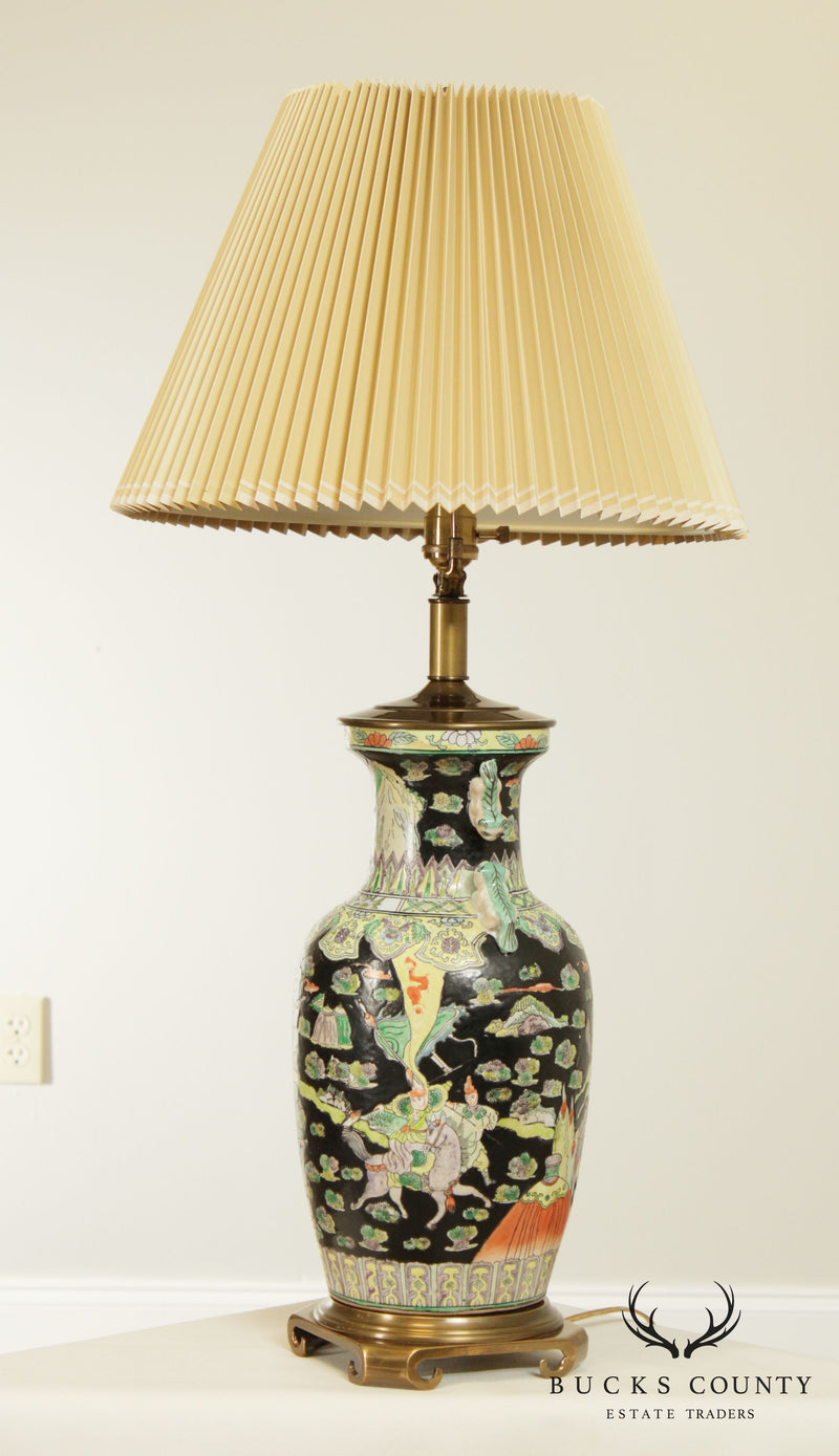 Remington Asian Pottery Brass Base Table Lamp