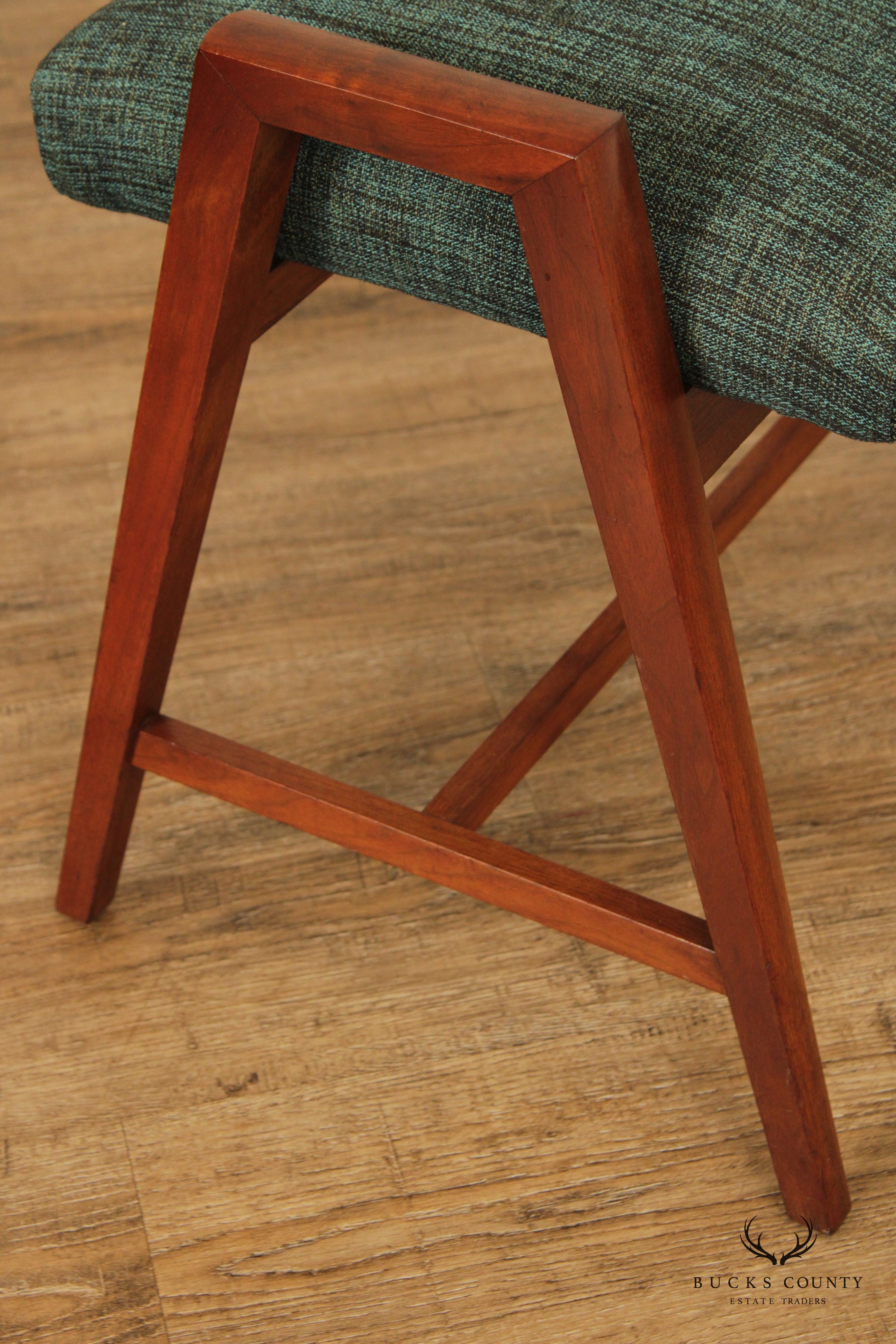 Killeen Mid Century Modern Walnut Vanity Bench