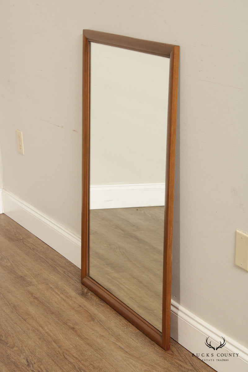 Mid Century Modern Vintage Walnut Rectangular Wall Mirror