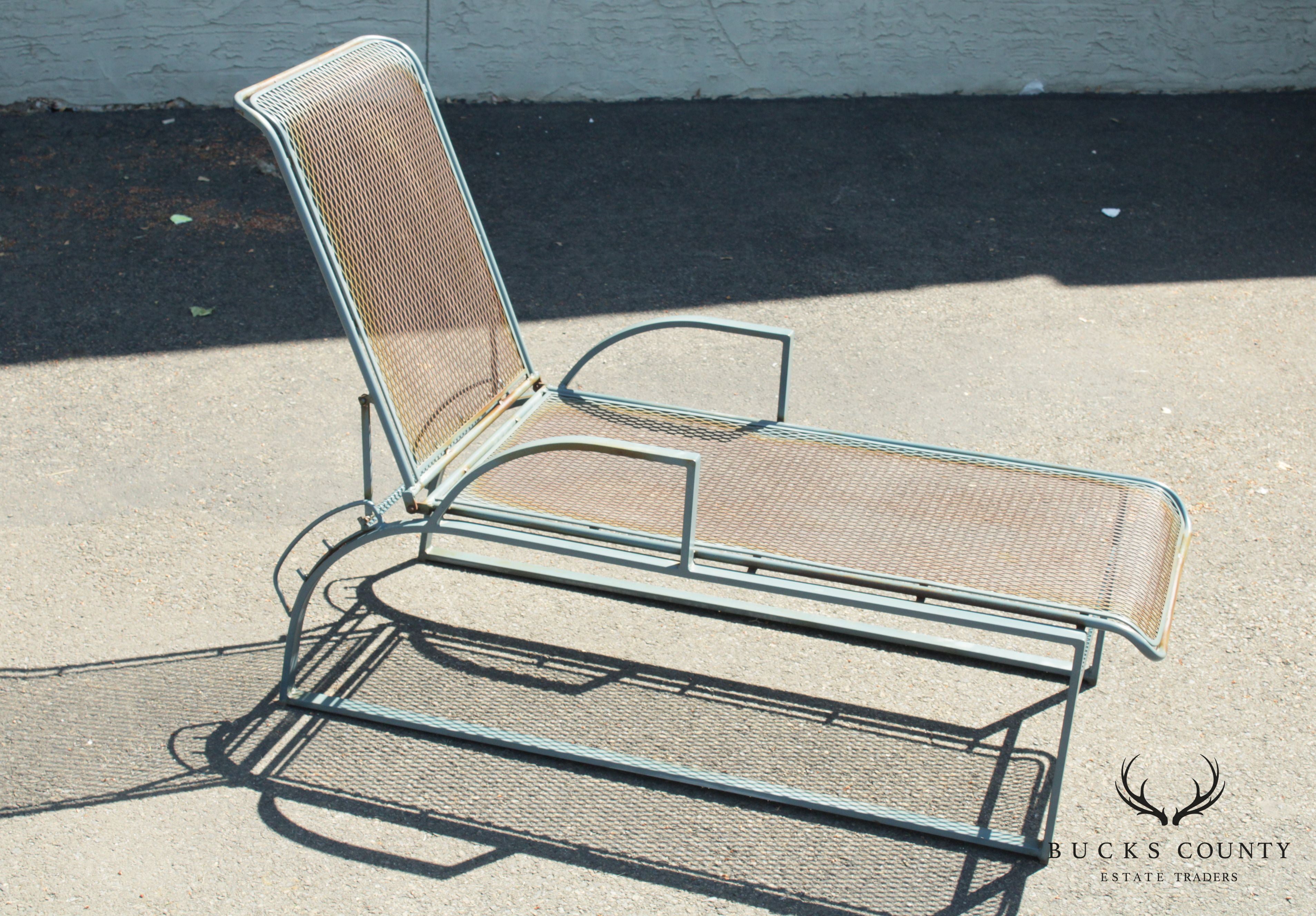 Mid Century Modern Wrought Iron Chaise Lounge