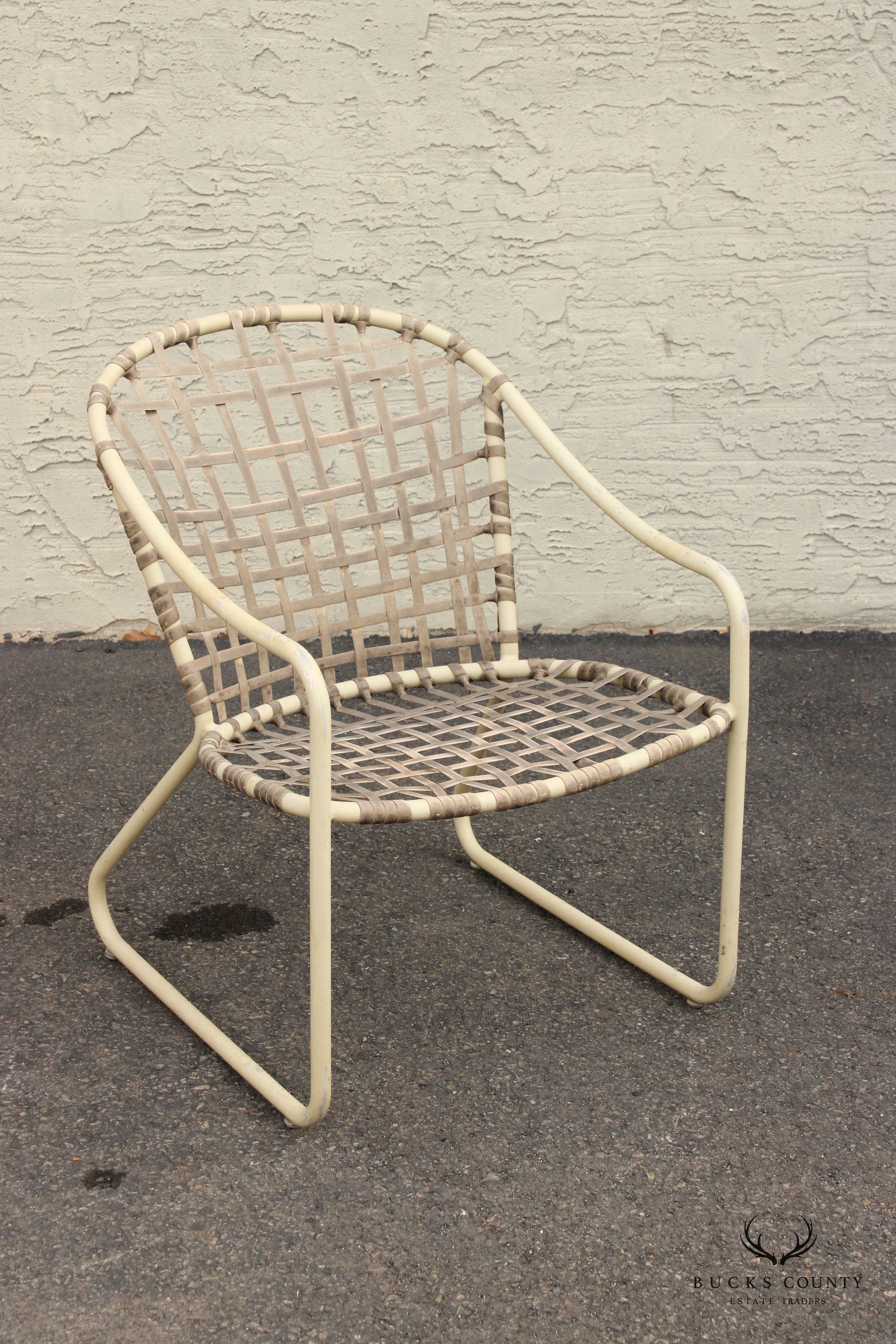 Mid Century Modern Pair of Outdoor Dining Armchairs