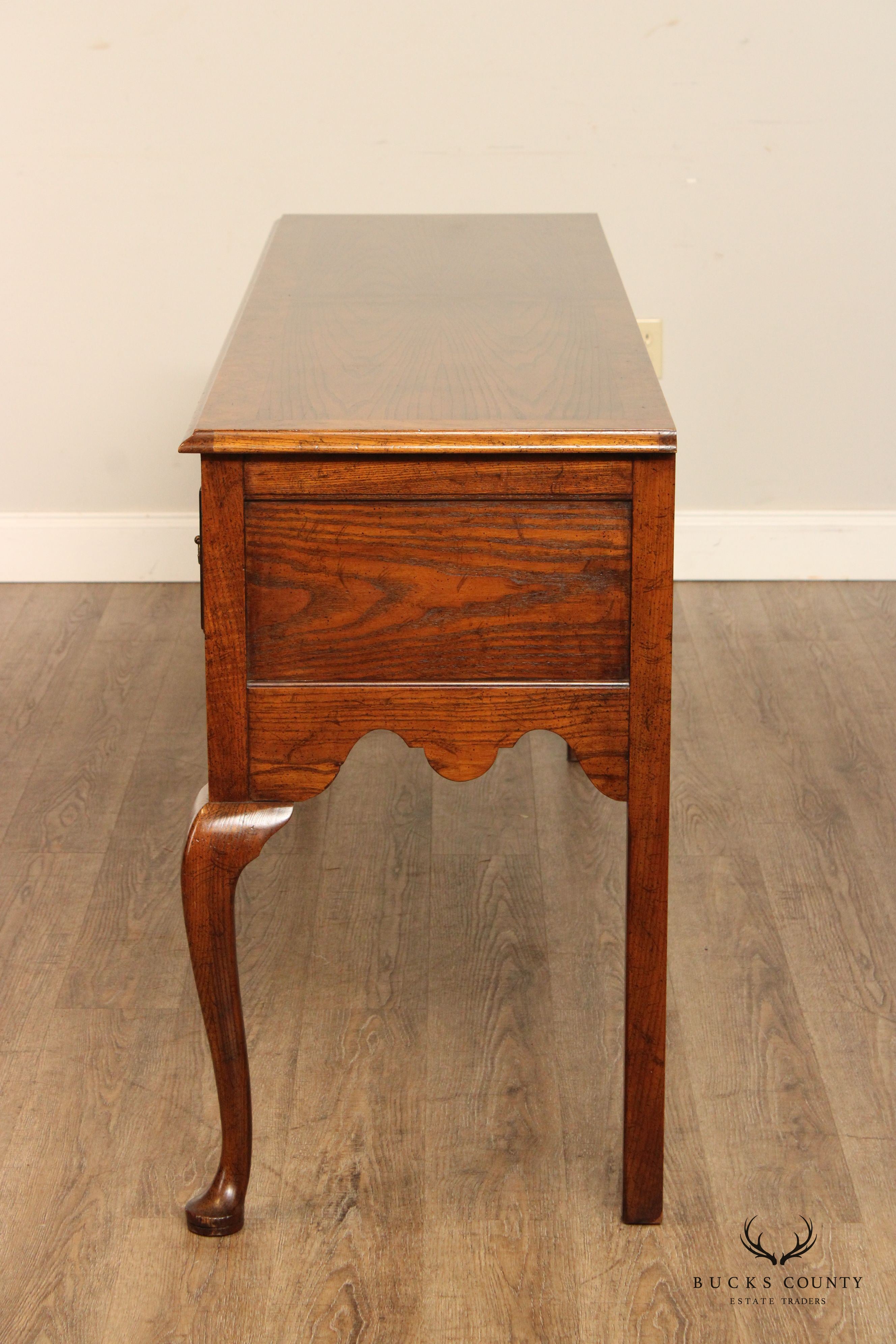 Baker Queen Anne Style Burlwood Sideboard Buffet