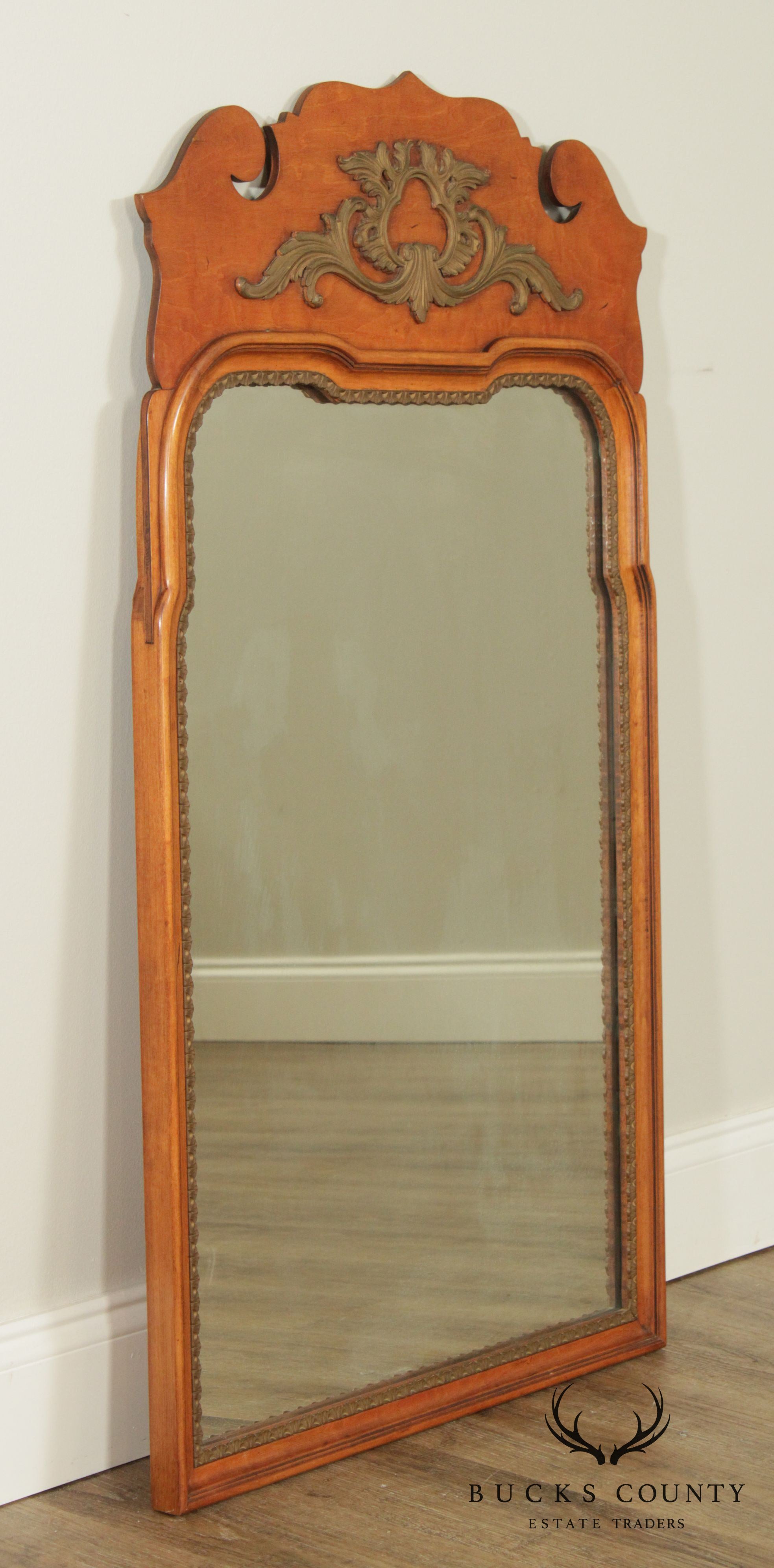 Davis Cabinet Co. Vintage Maple Frame Chippendale Style Wall Mirror