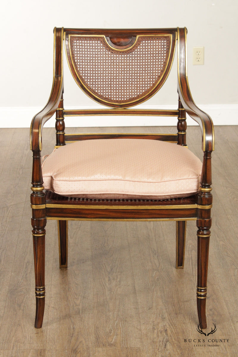 Regency Style Pair of Rosewood Caned Armchairs