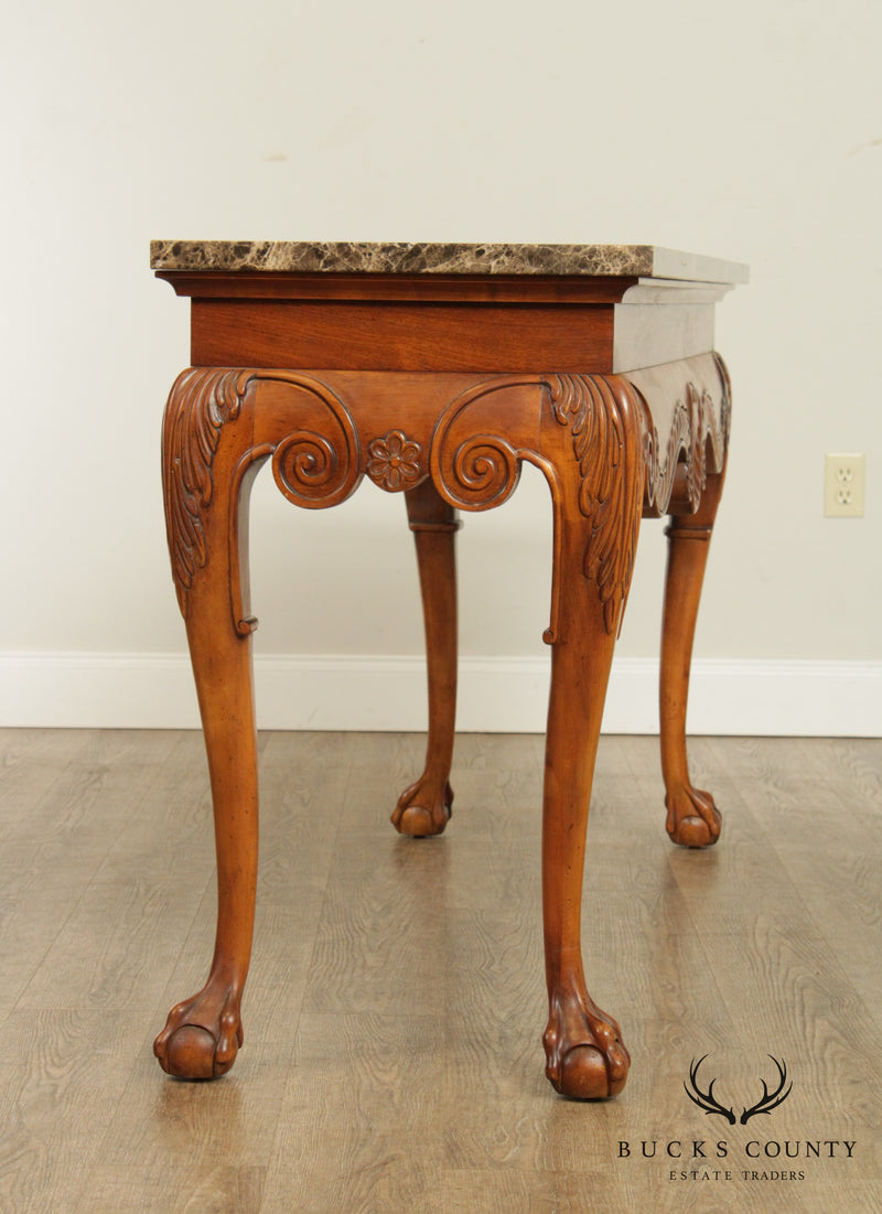 Georgian Style Ball & Claw Marble Top Console Table