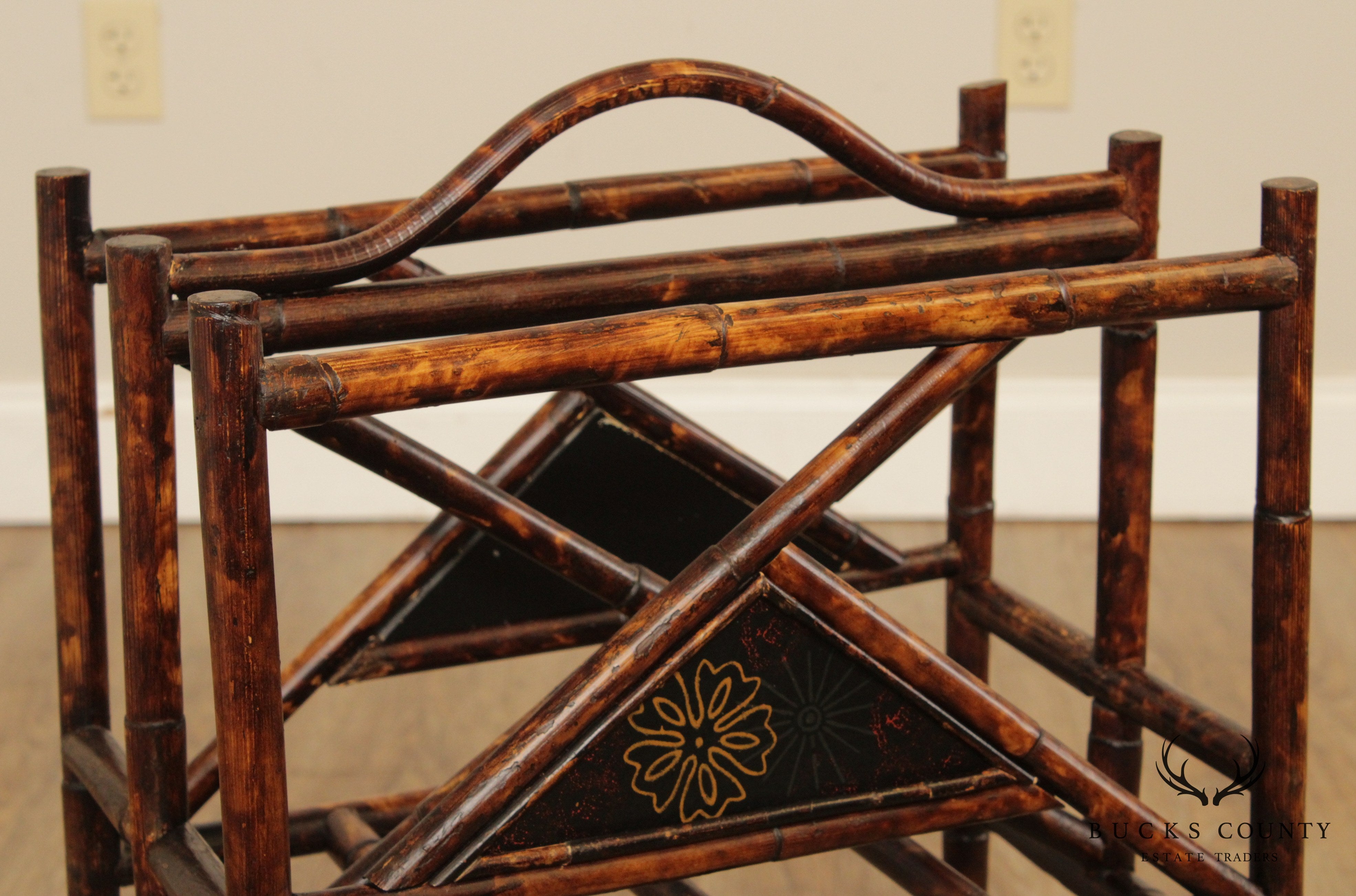 Vintage Bamboo Magazine Rack