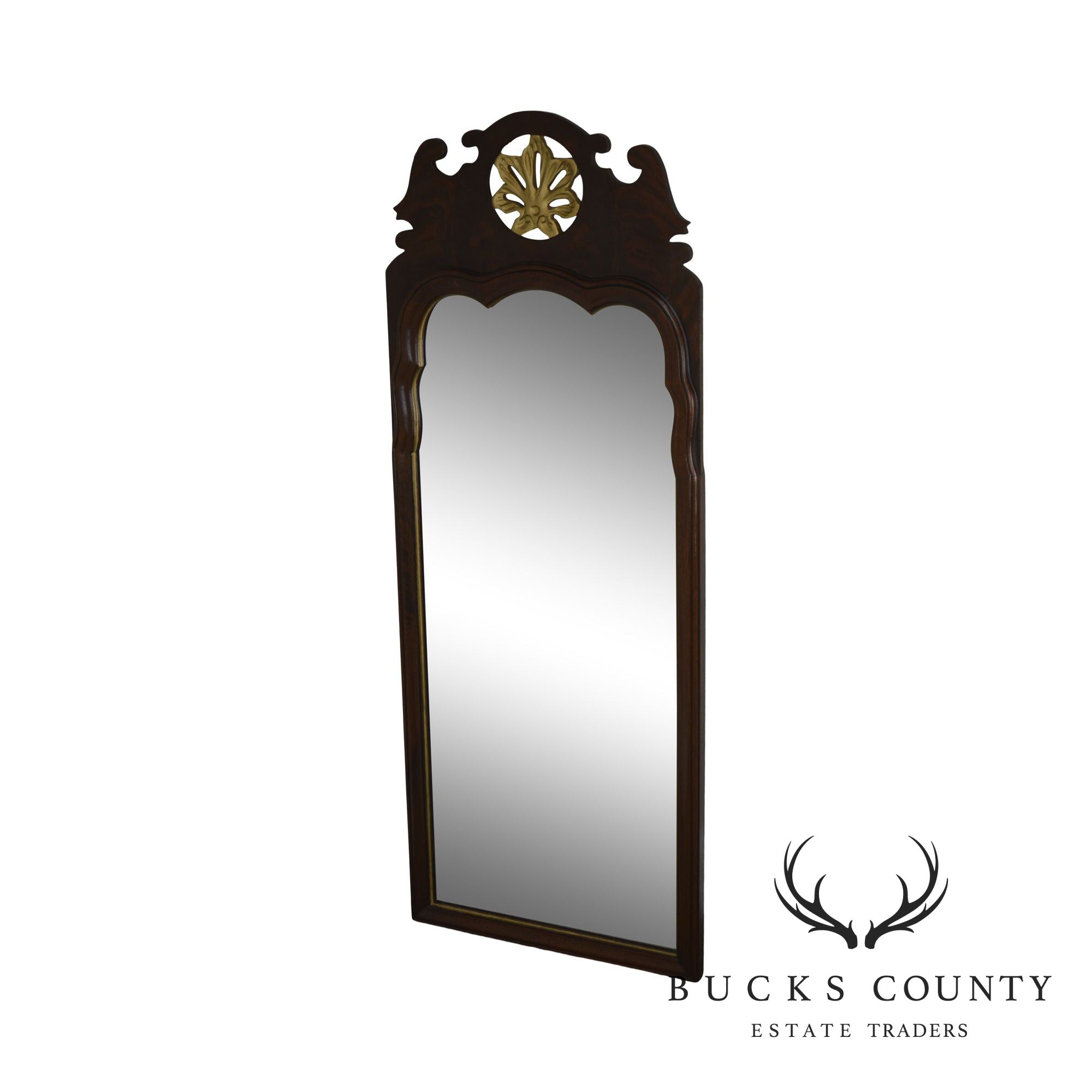 Georgian Style Quality Beveled Mirror Flame Mahogany Pierced Giltwood Carved Looking Glass